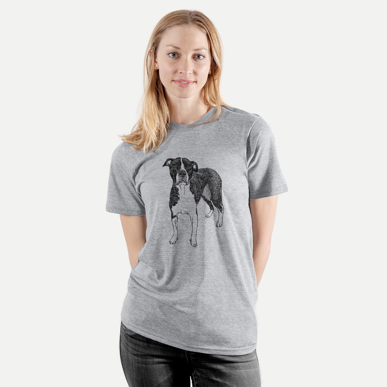 Doodled Harley Quinn the American Staffordshire Terrier - Unisex Crewneck