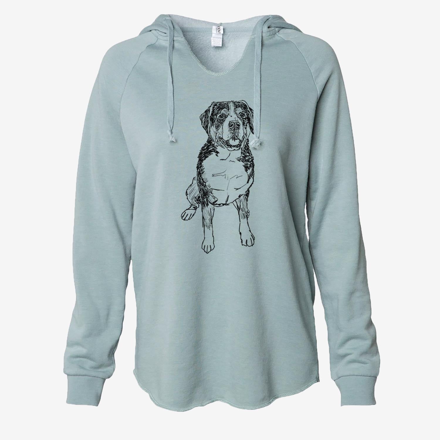 Doodled Harvey the Greater Swiss Mountain Dog - Cali Wave Hooded Sweatshirt