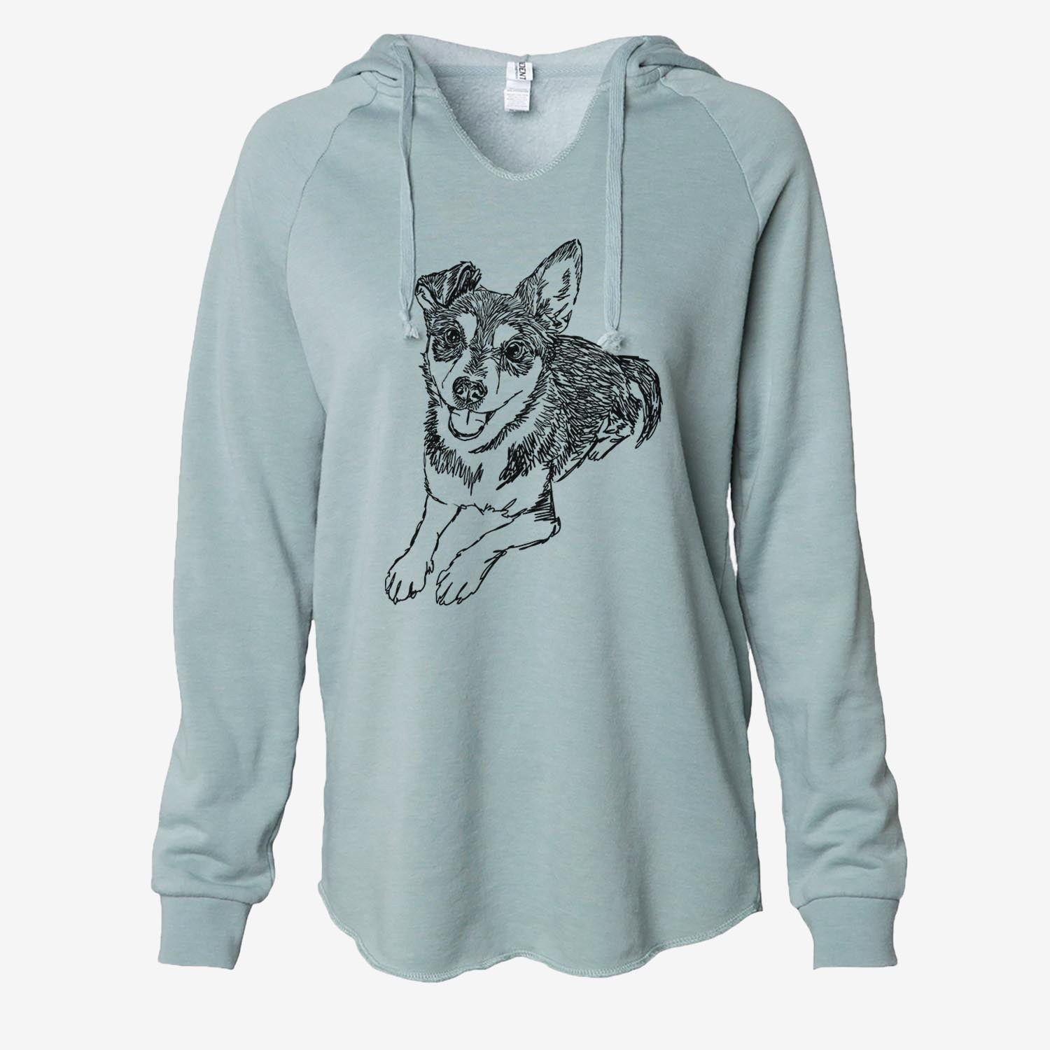 Doodled Hercules the Terrier Mix - Cali Wave Hooded Sweatshirt