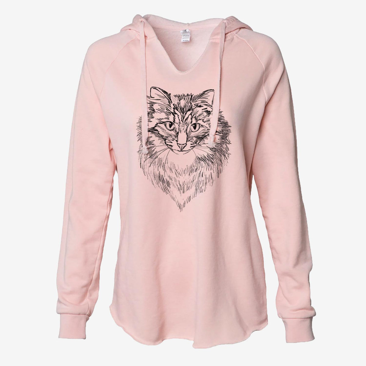Doodled Jazmine the Tabby Cat - Cali Wave Hooded Sweatshirt