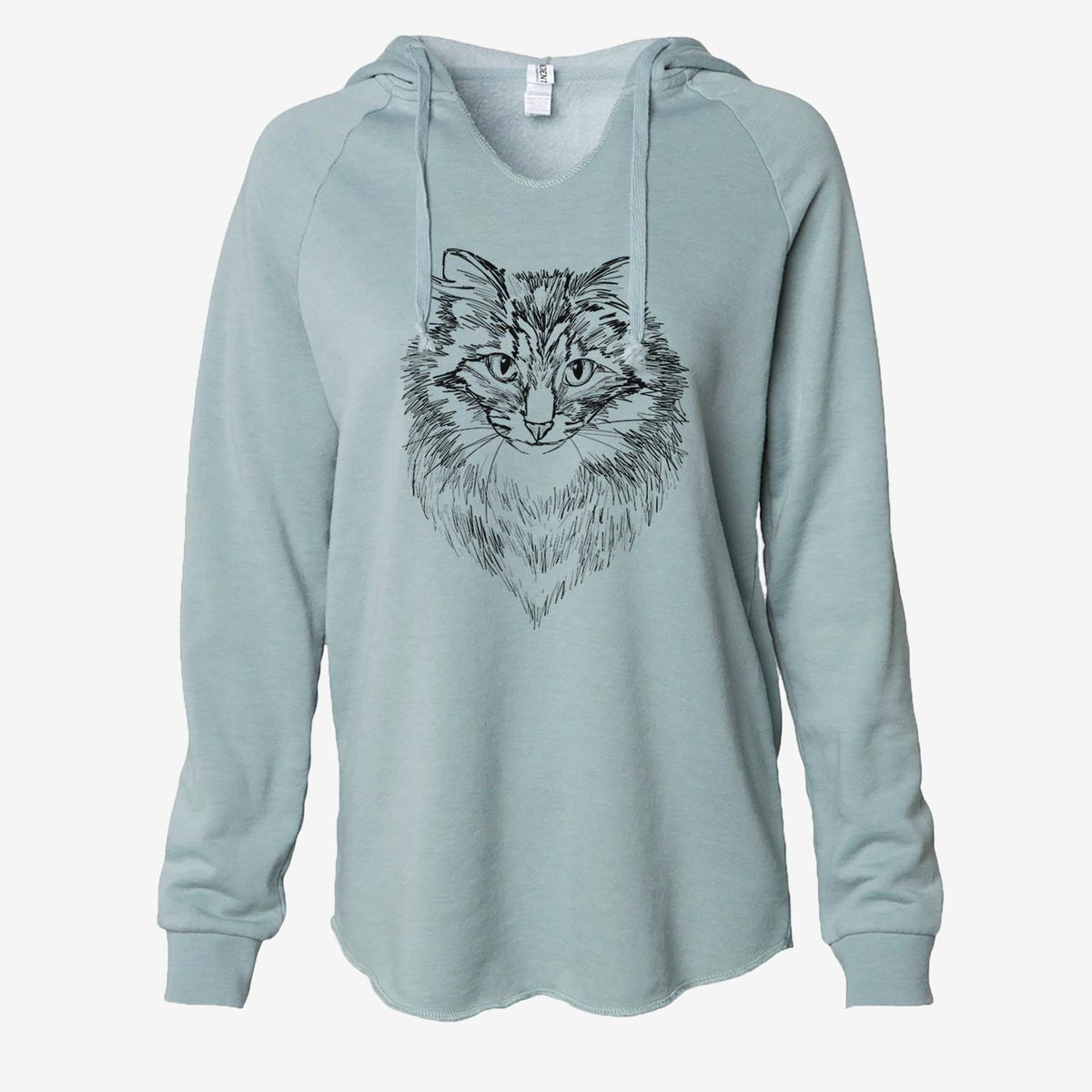 Doodled Jazmine the Tabby Cat - Cali Wave Hooded Sweatshirt