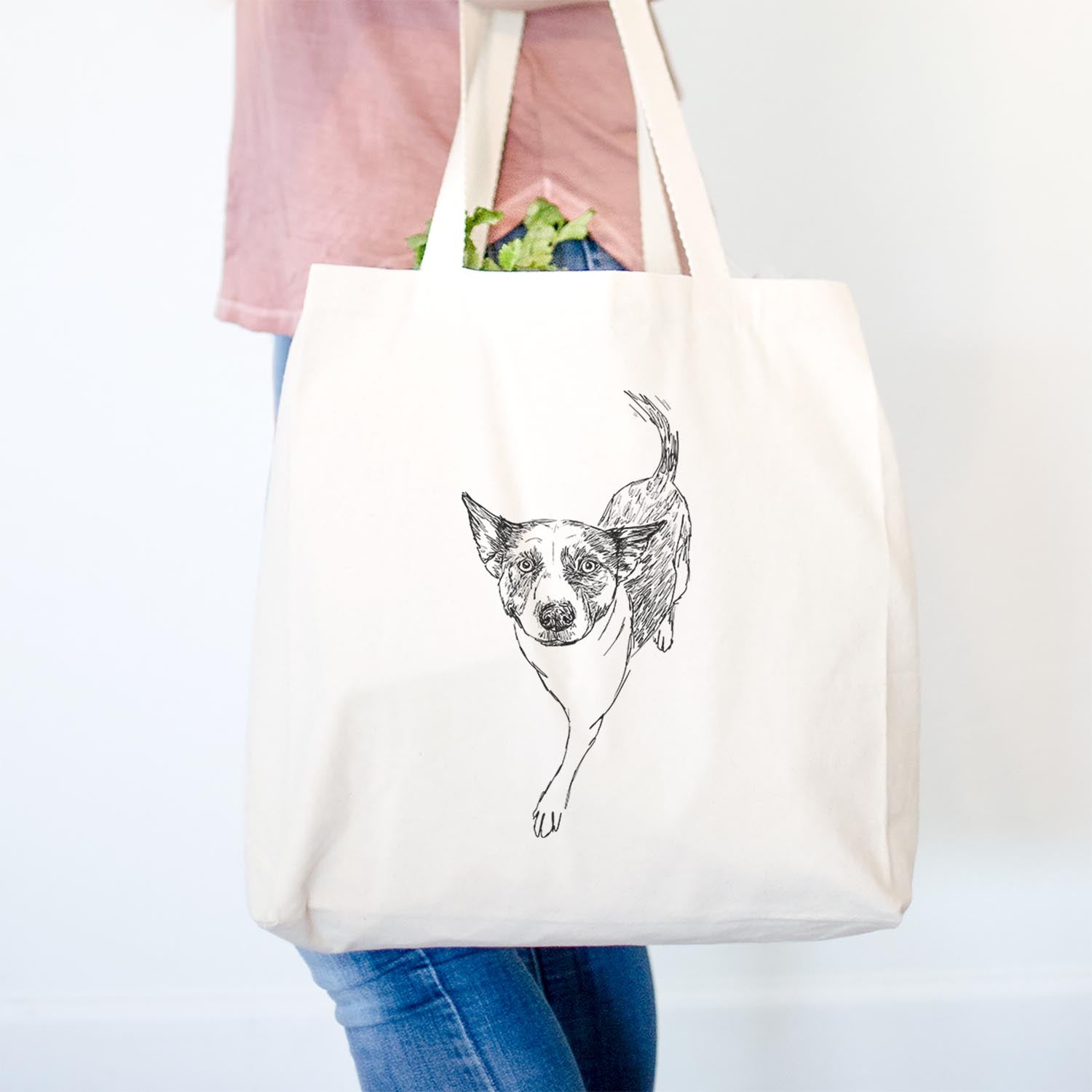 Doodled Jelly Bean the Mixed Breed - Tote Bag