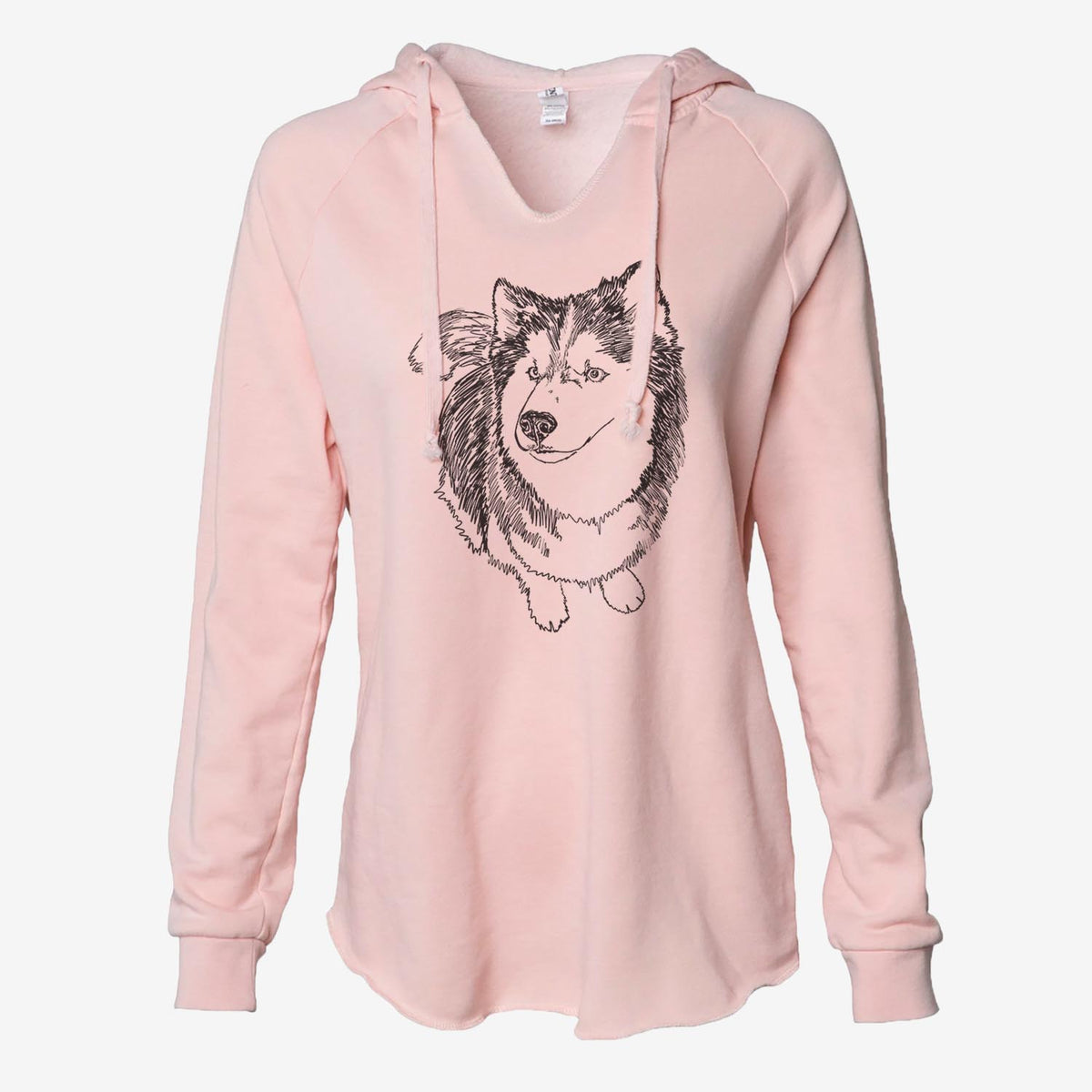 Doodled Kai the Siberian Husky - Cali Wave Hooded Sweatshirt