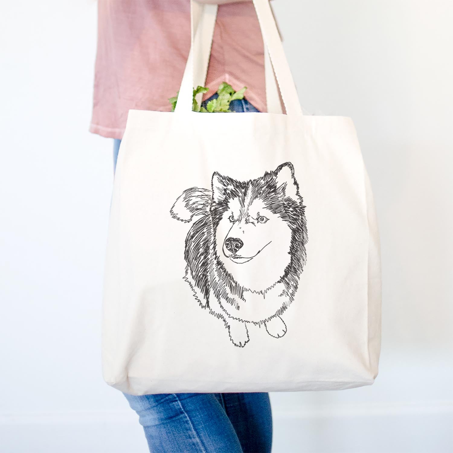 Doodled Kai the Siberian Husky - Tote Bag