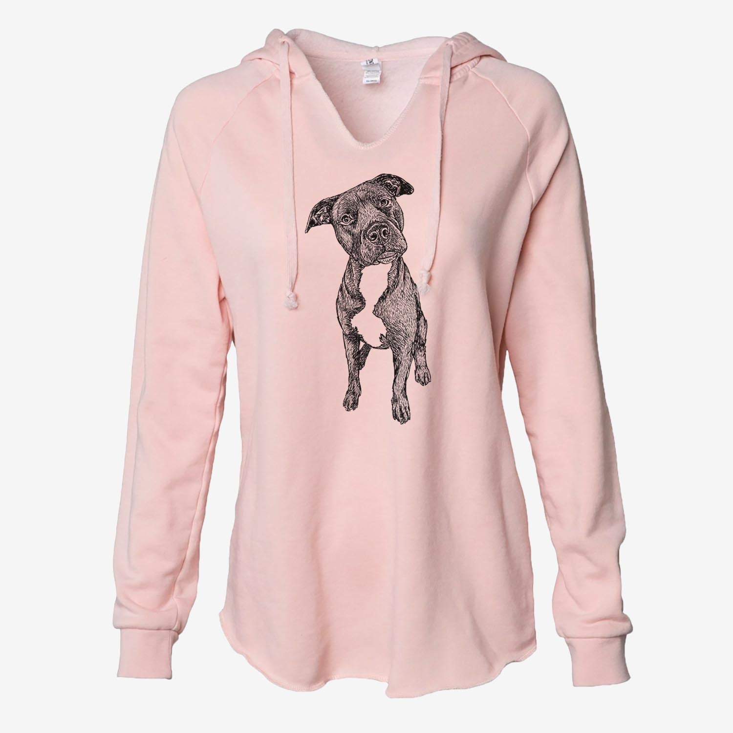 Doodled Kaya the Pitbull Mix - Cali Wave Hooded Sweatshirt