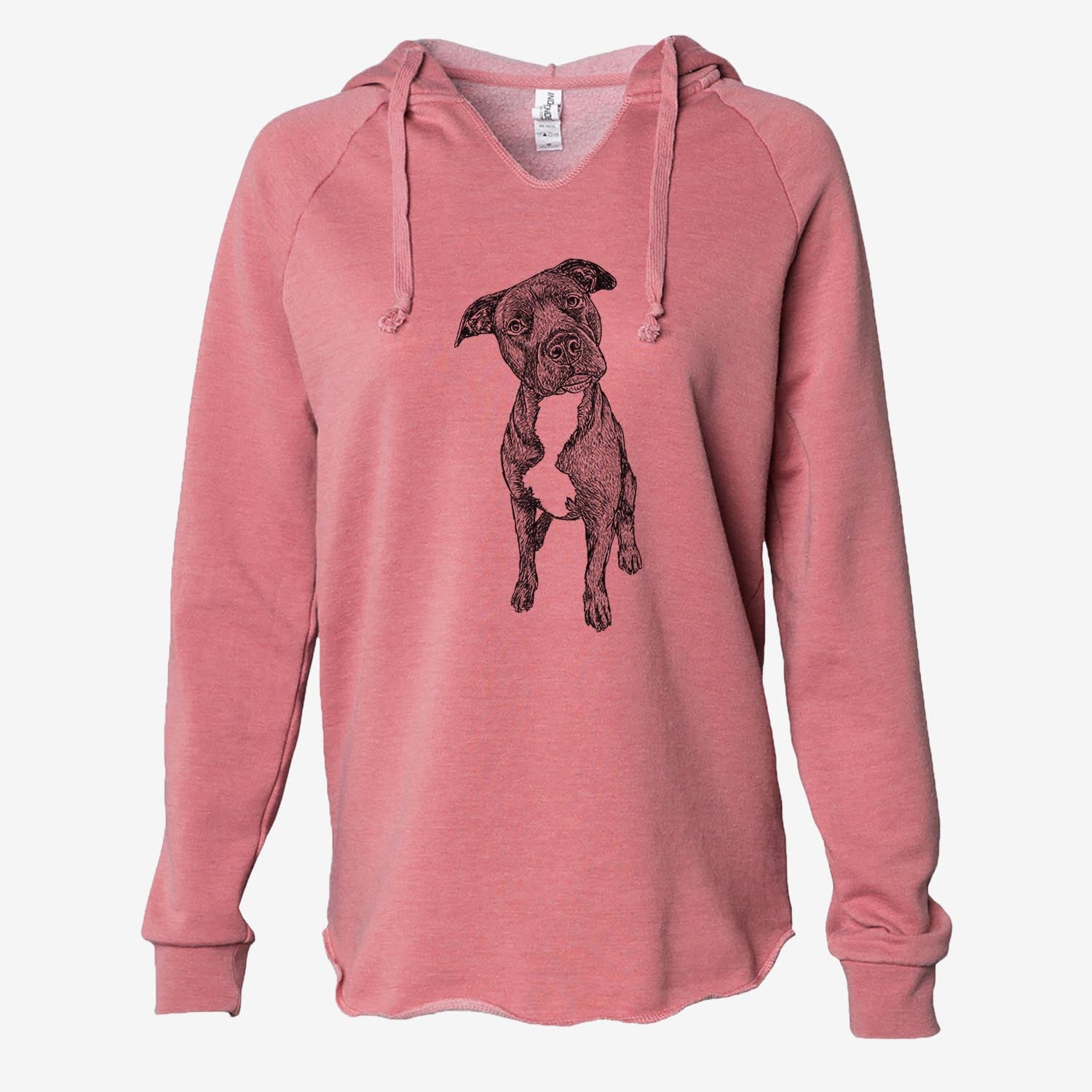 Doodled Kaya the Pitbull Mix - Cali Wave Hooded Sweatshirt