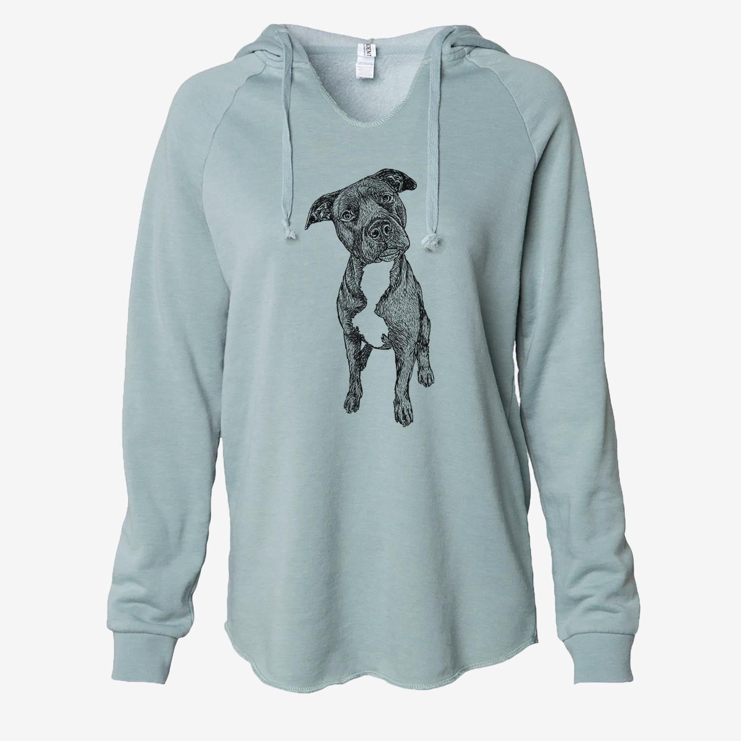 Doodled Kaya the Pitbull Mix - Cali Wave Hooded Sweatshirt