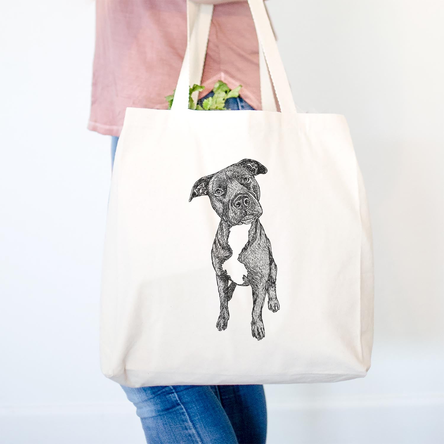 Doodled Kaya the Pitbull Mix - Tote Bag