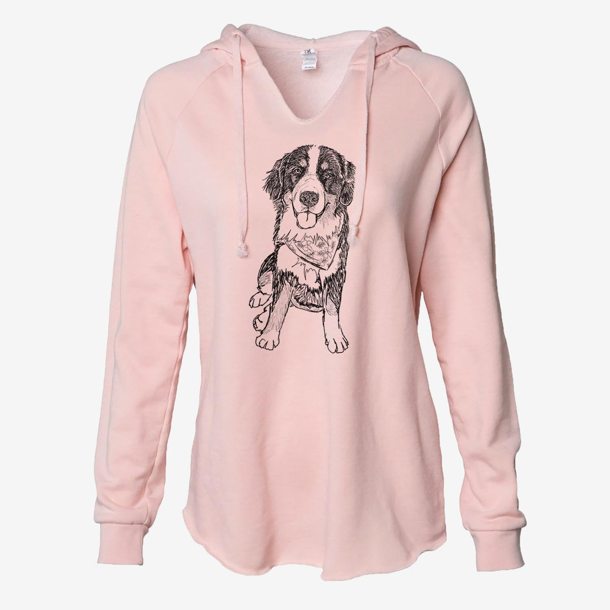 Doodled Kimber the Bernese Mountain Dog - Cali Wave Hooded Sweatshirt