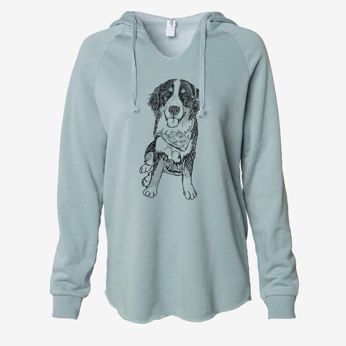 Doodled Kimber the Bernese Mountain Dog - Cali Wave Hooded Sweatshirt