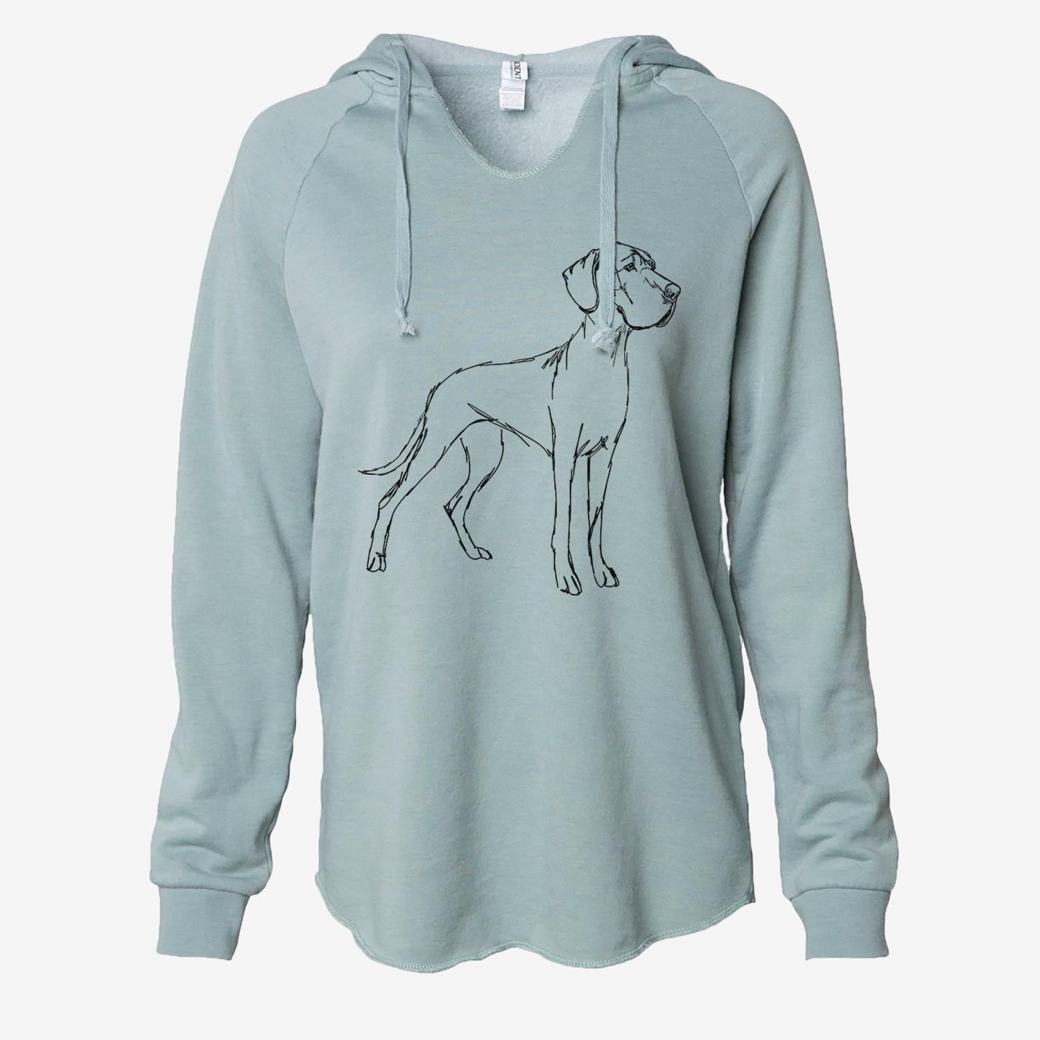 Doodled Layla the Great Dane - Cali Wave Hooded Sweatshirt