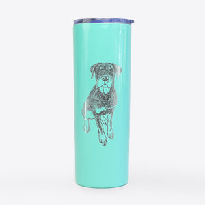 Doodled Lincoln the Rottweiler Puppy - 20oz Skinny Tumbler