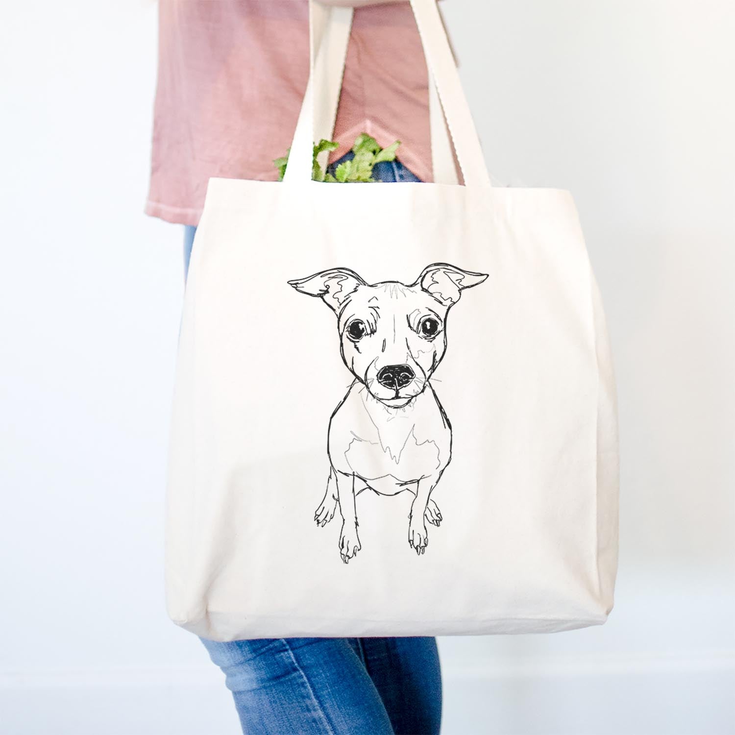 Doodled LittleLucy the American Hairless Terrier - Tote Bag