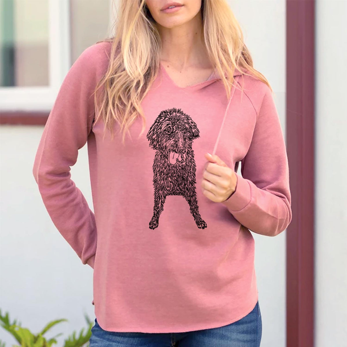 Doodled LucyFluff the Mixed Breed - Cali Wave Hooded Sweatshirt