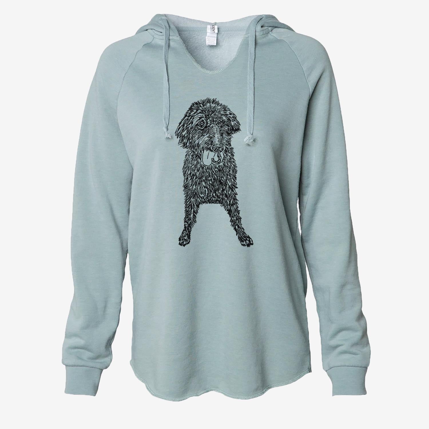 Doodled LucyFluff the Mixed Breed - Cali Wave Hooded Sweatshirt