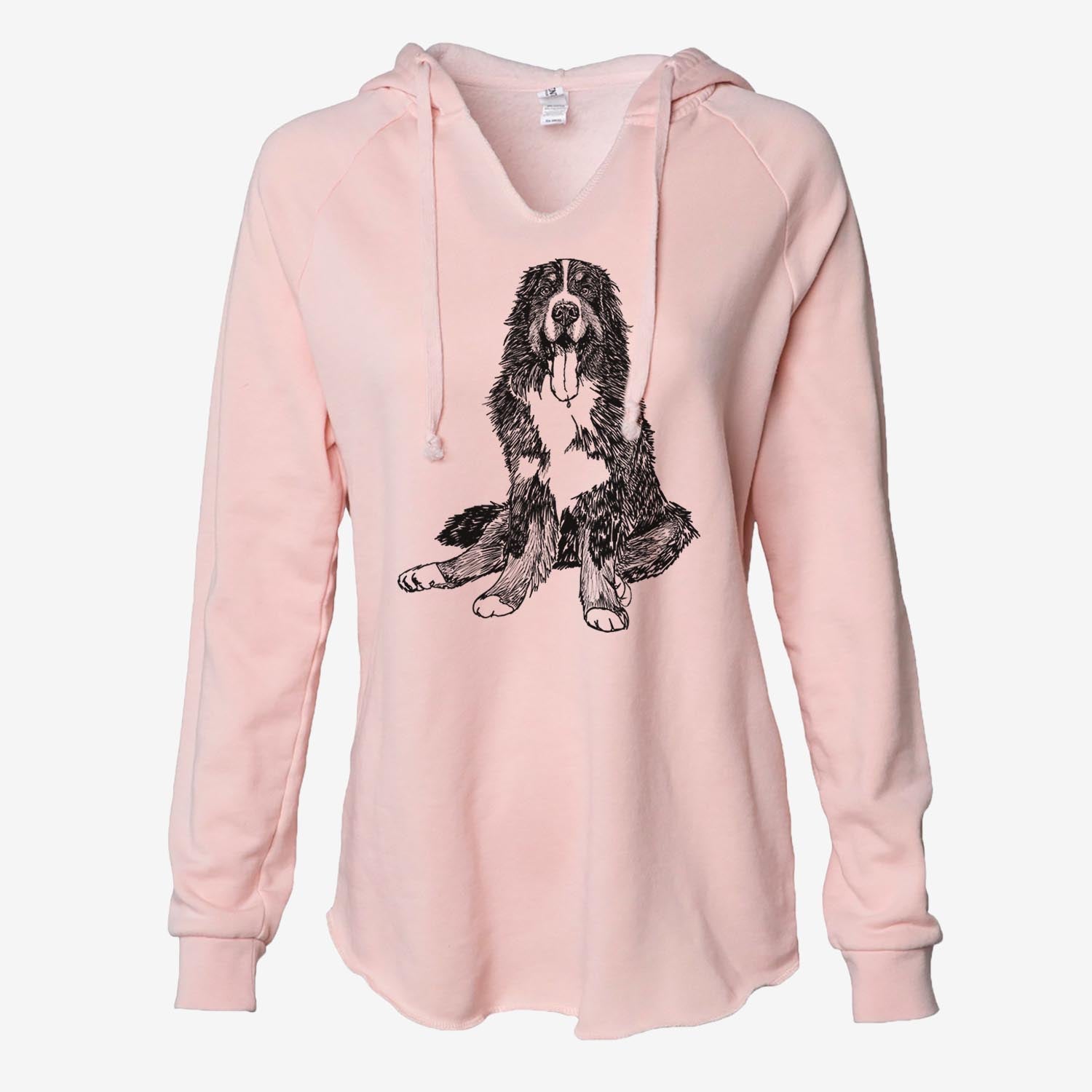 Doodled Moose the Bernese Mountain Dog - Cali Wave Hooded Sweatshirt