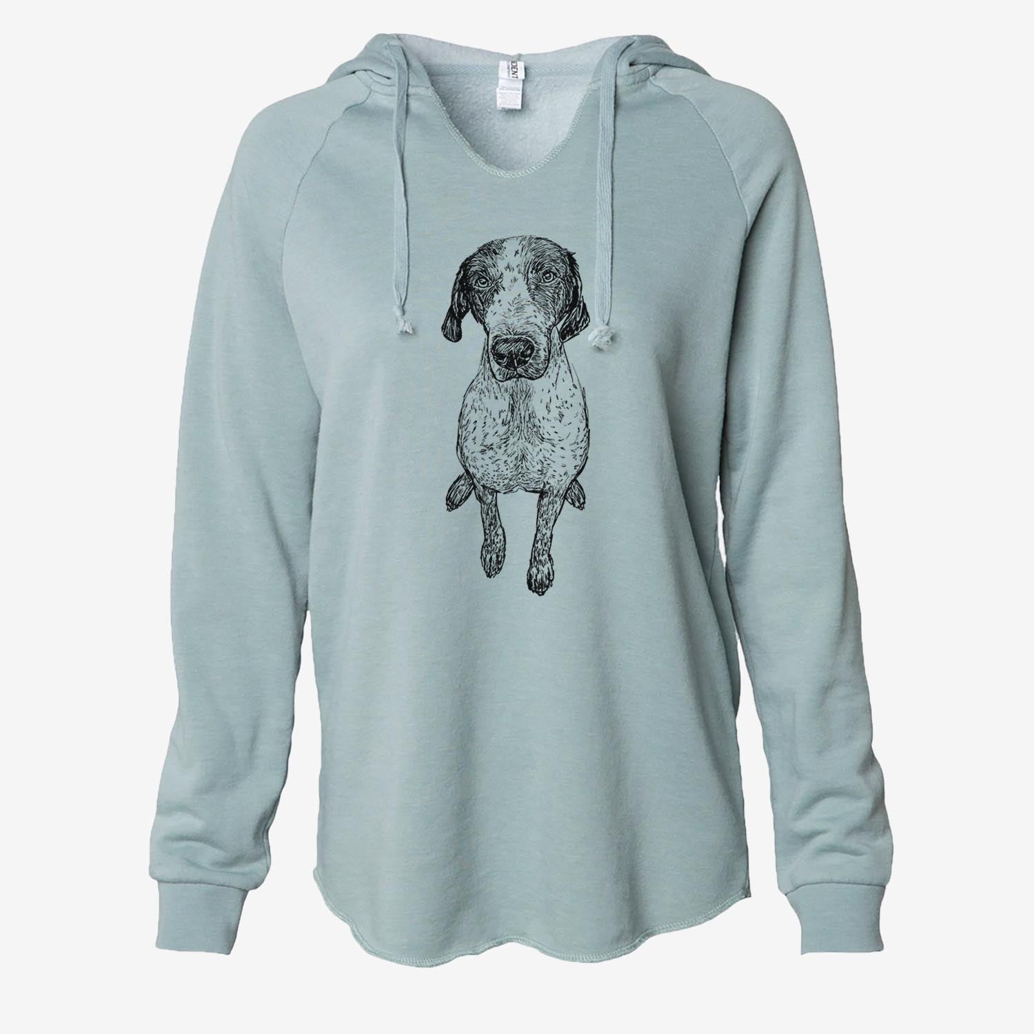 Doodled Mowgli the German Shorthaired Pointer - Cali Wave Hooded Sweatshirt