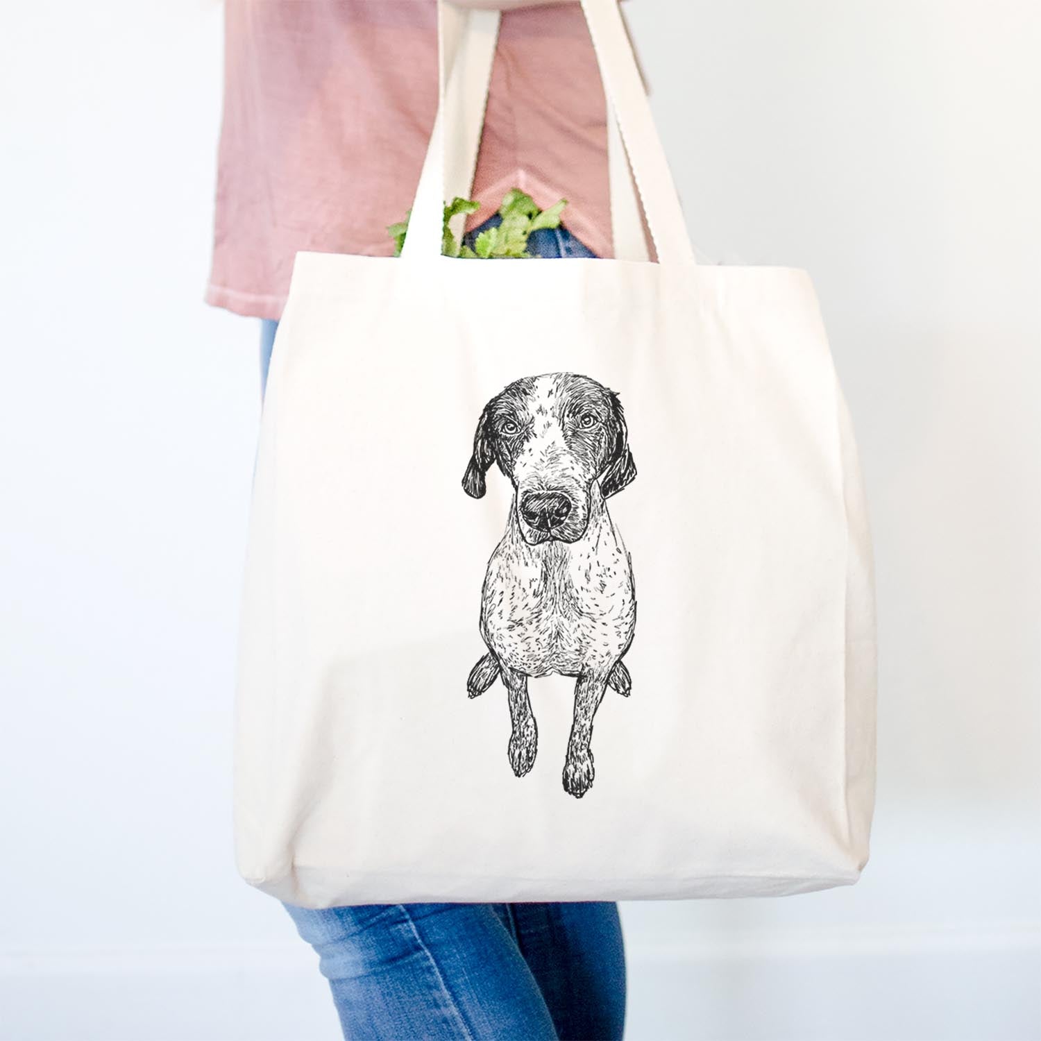 Doodled Mowgli the German Shorthaired Pointer - Tote Bag