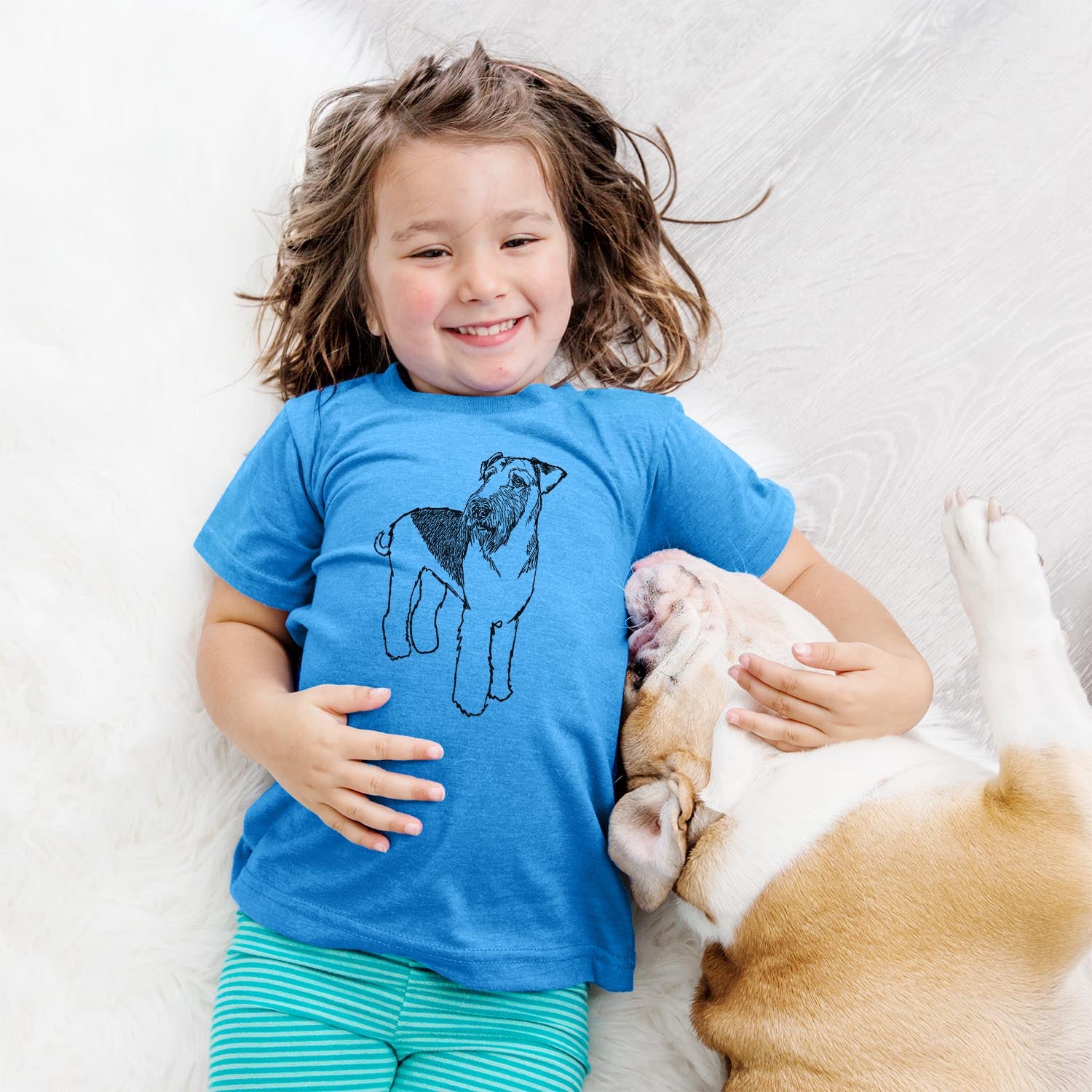 Doodled Nash the Airedale Terrier - Kids/Youth/Toddler Shirt