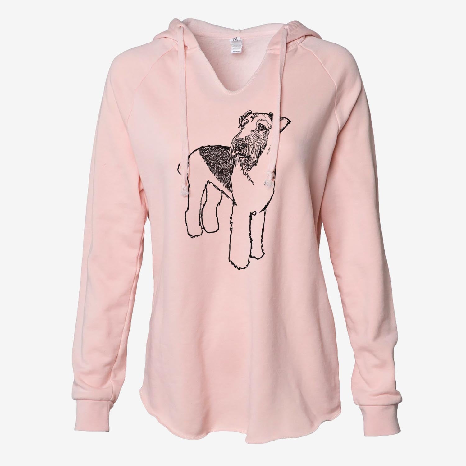 Doodled Nash the Airedale Terrier - Cali Wave Hooded Sweatshirt