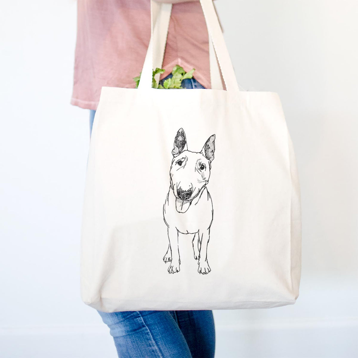 Doodled Ned the Miniature Bull Terrier - Tote Bag