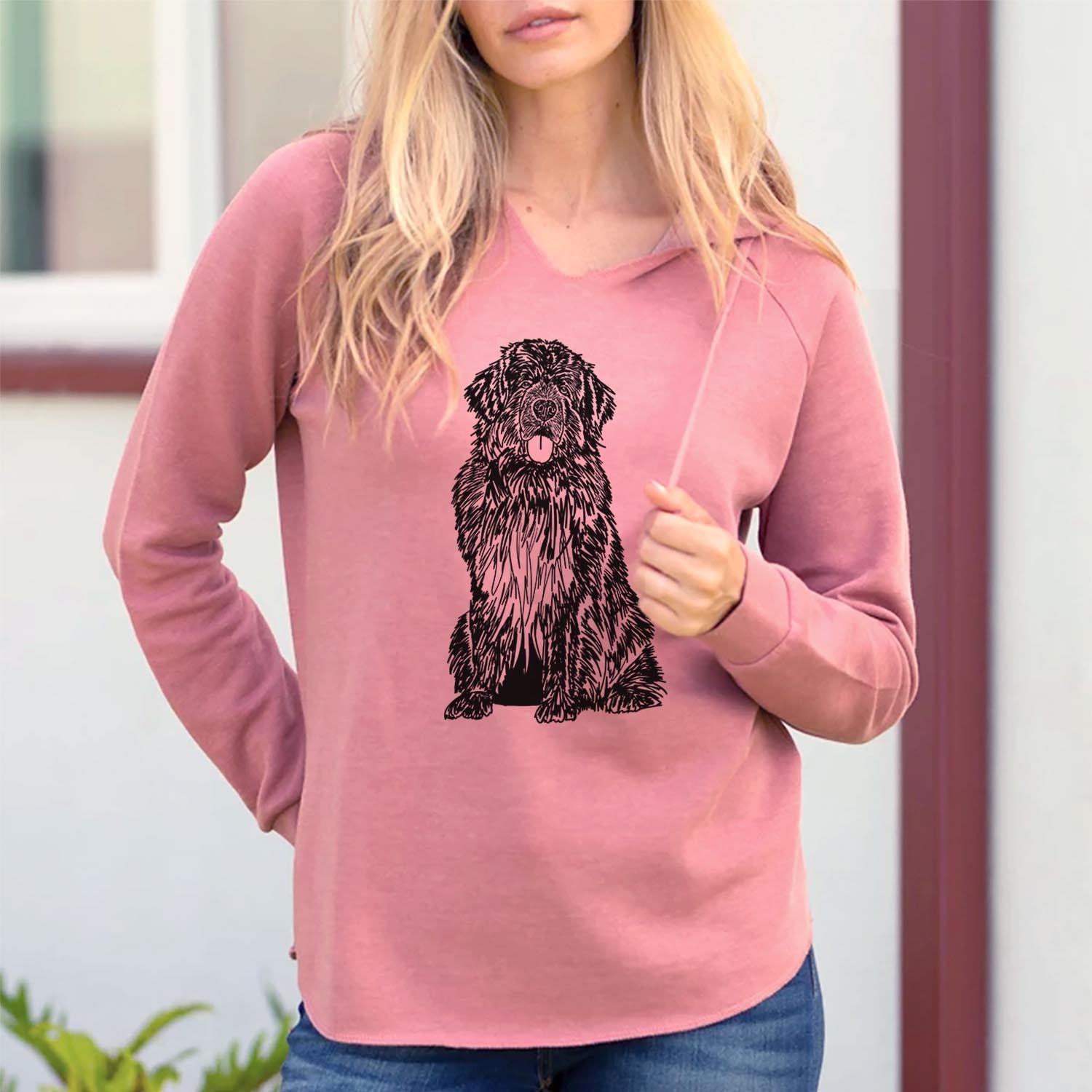 Doodled Newfoundland - Cali Wave Hooded Sweatshirt