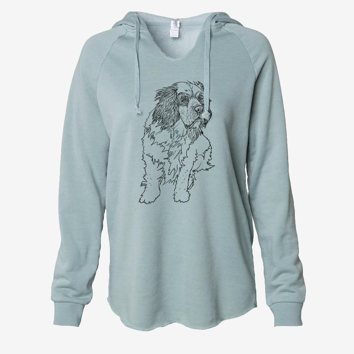Doodled Nika the Clumber Spaniel - Cali Wave Hooded Sweatshirt