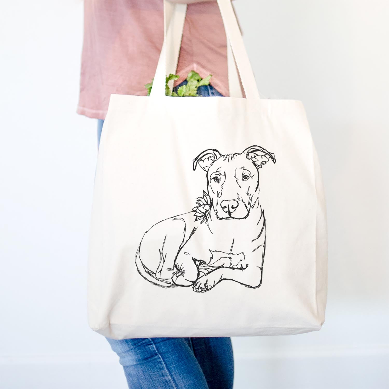 Doodled Nugget the Pitbull - Tote Bag