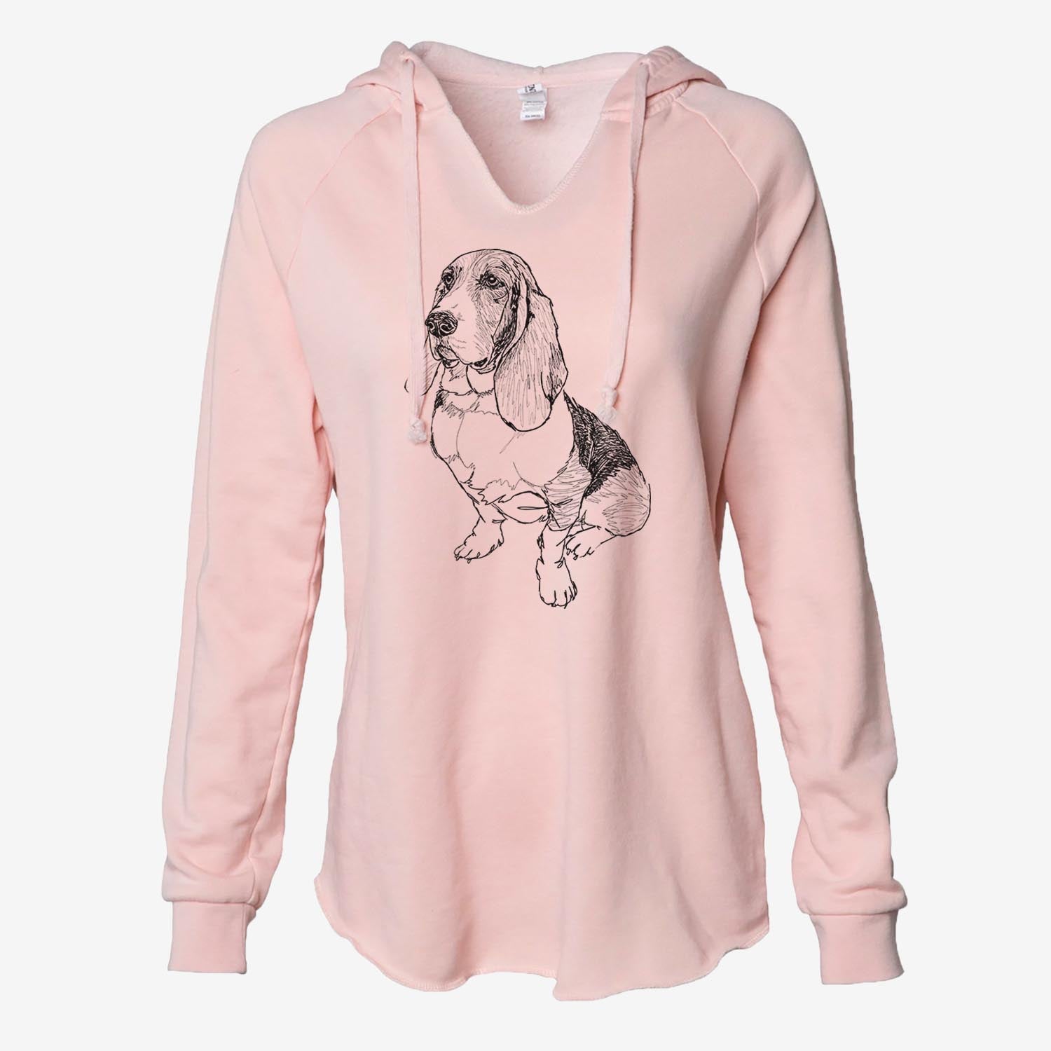 Doodled Pearl the Basset Hound - Cali Wave Hooded Sweatshirt