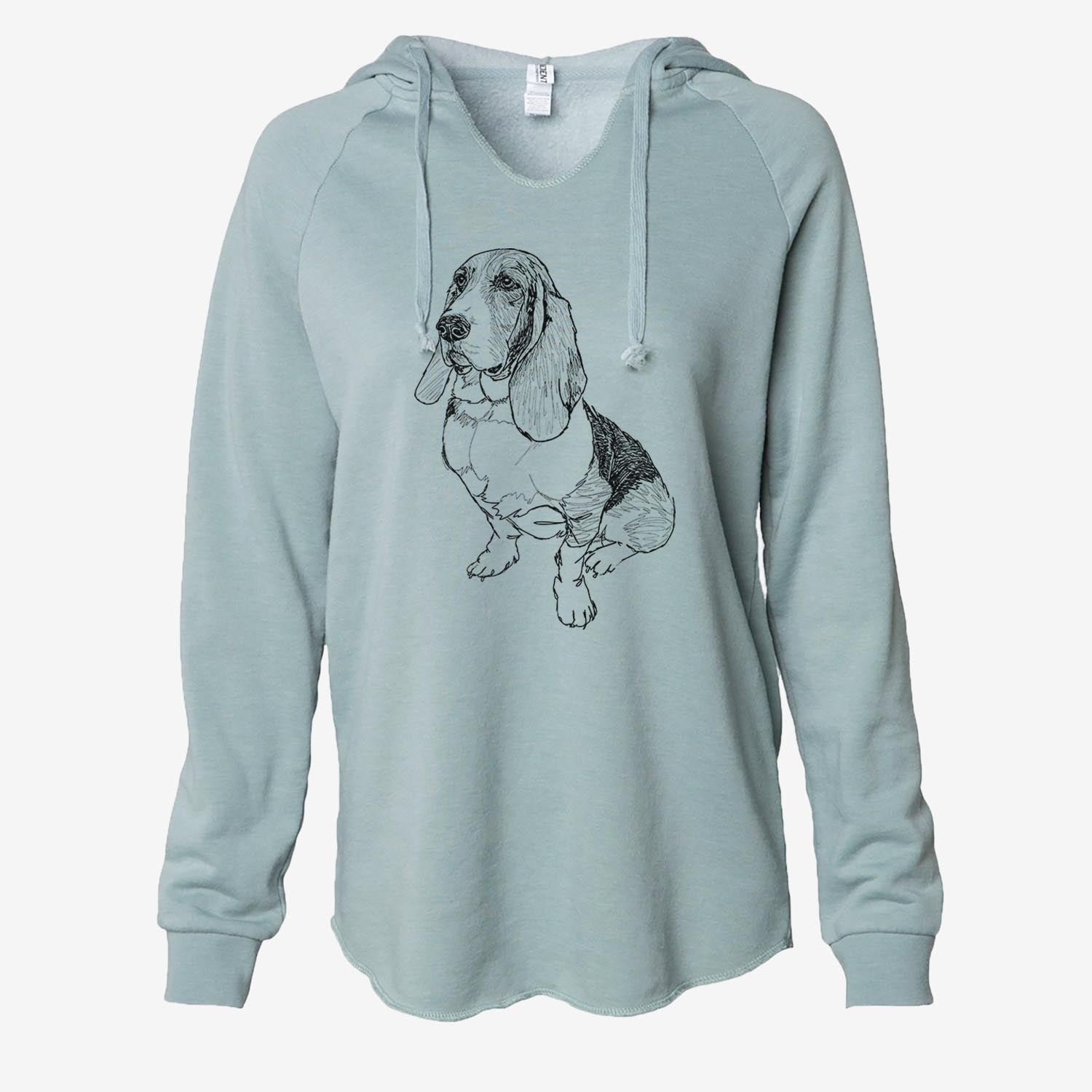 Doodled Pearl the Basset Hound - Cali Wave Hooded Sweatshirt