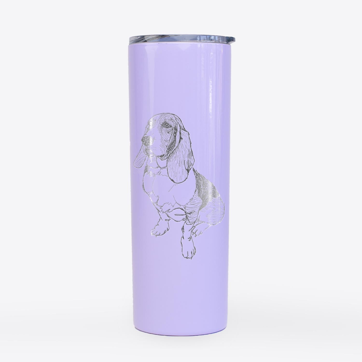 Doodled Pearl the Basset Hound - 20oz Skinny Tumbler