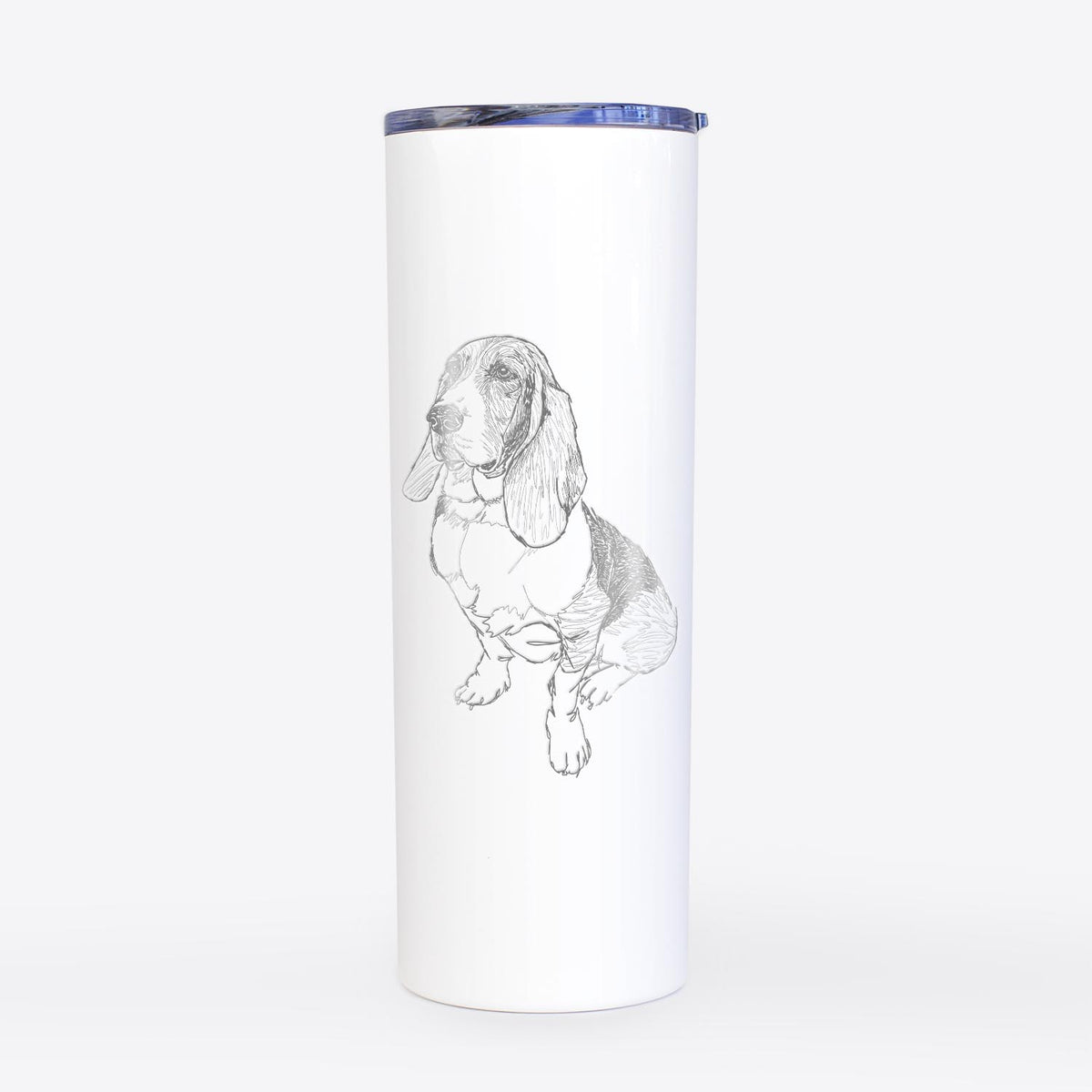 Doodled Pearl the Basset Hound - 20oz Skinny Tumbler