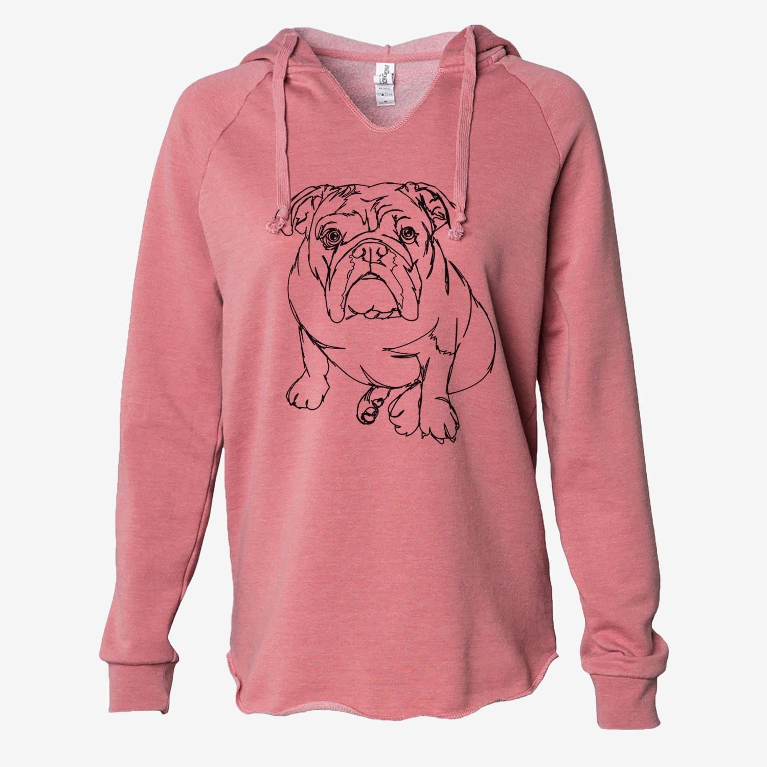 Doodled Penny the English Bulldog - Cali Wave Hooded Sweatshirt