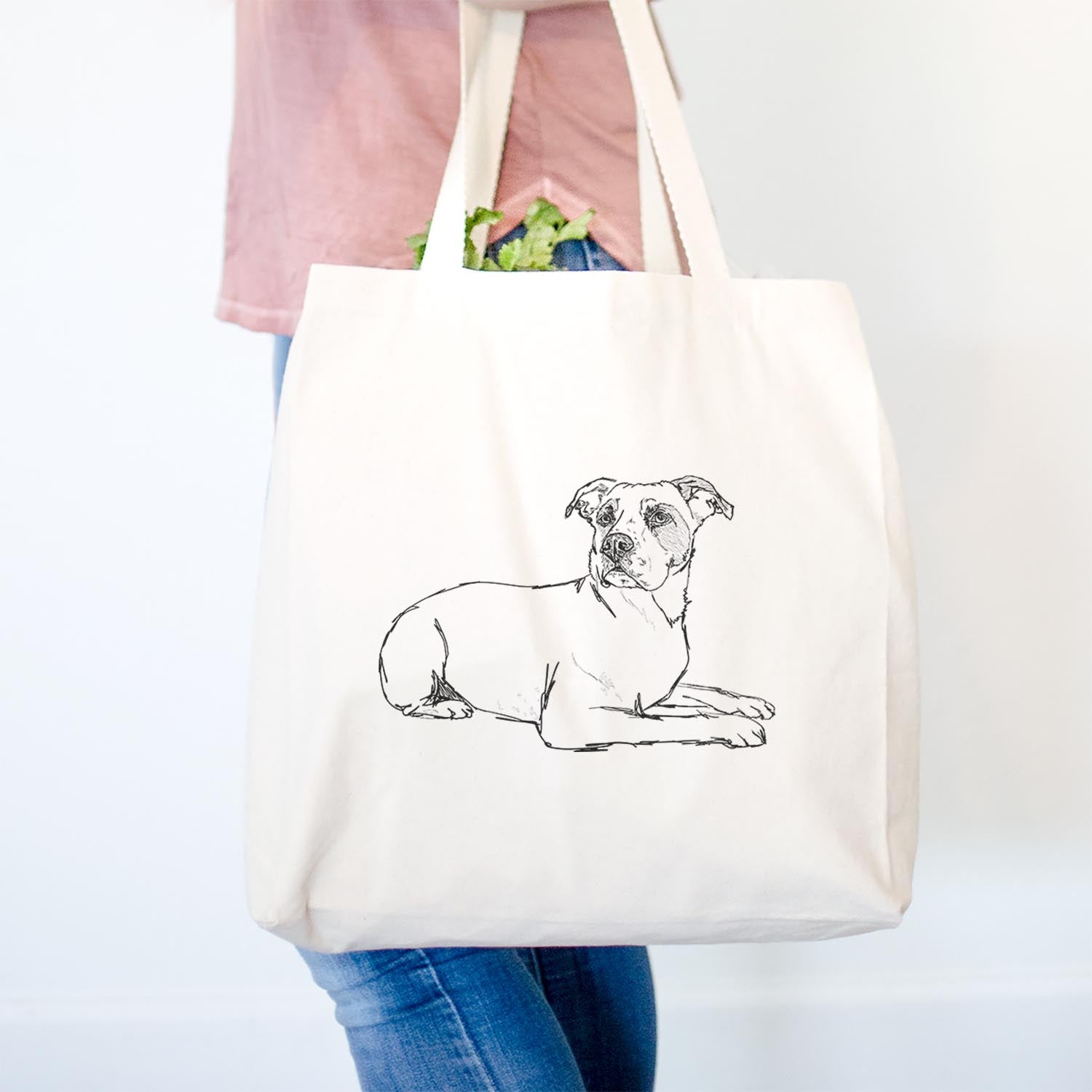 Doodled Pixel the American Staffordshire - Tote Bag