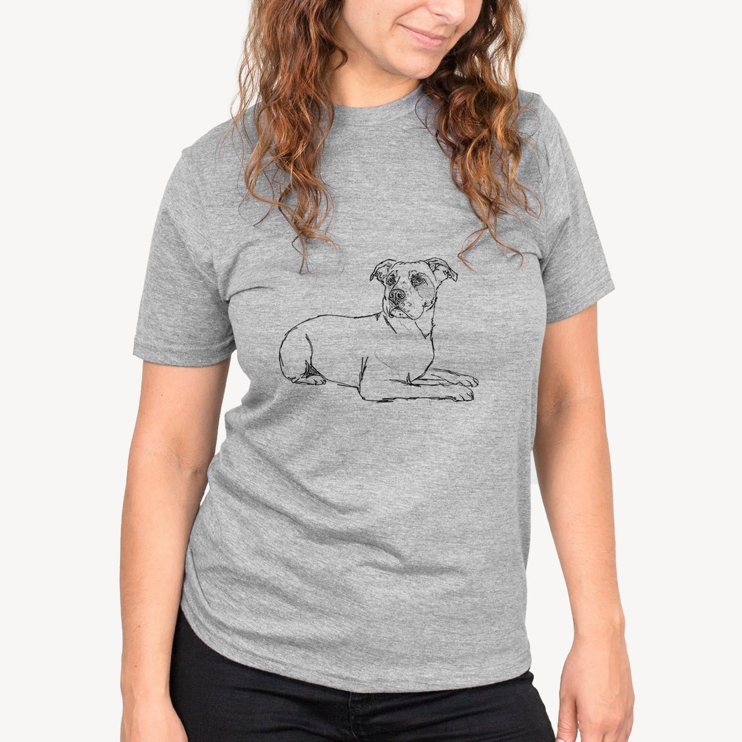 Doodled Pixel the American Staffordshire - Unisex Crewneck