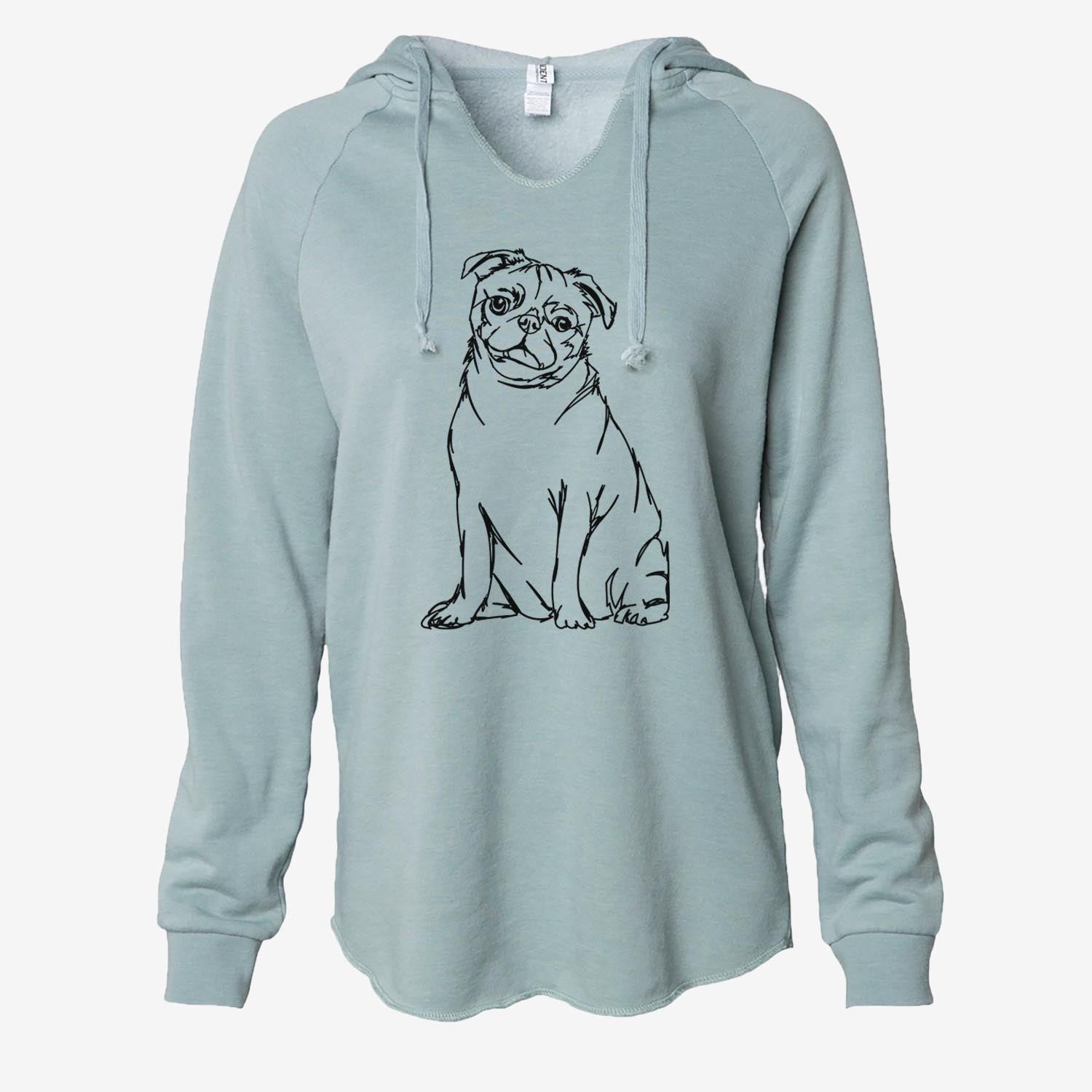 Doodled Pug - Cali Wave Hooded Sweatshirt