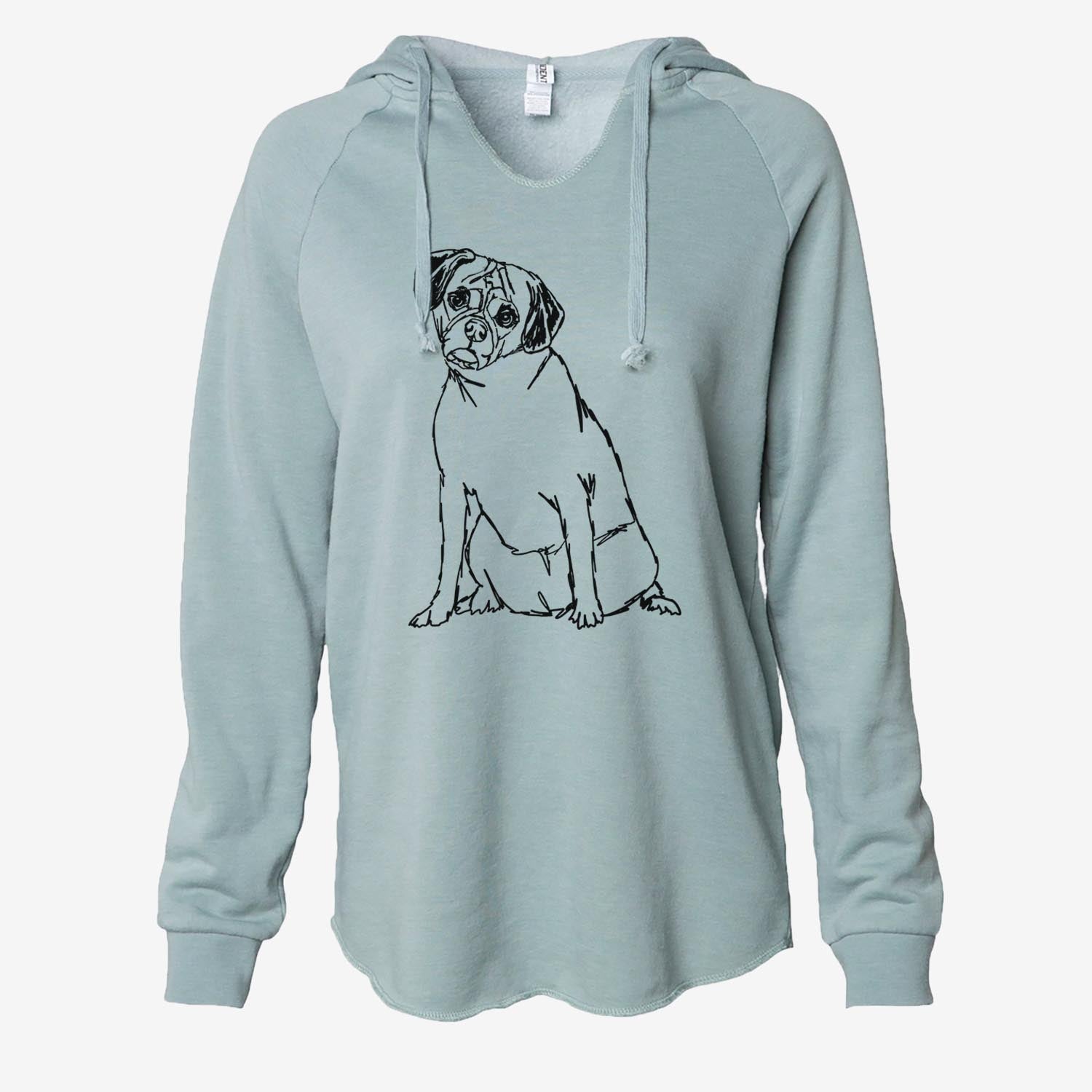 Doodled Puggle - Cali Wave Hooded Sweatshirt