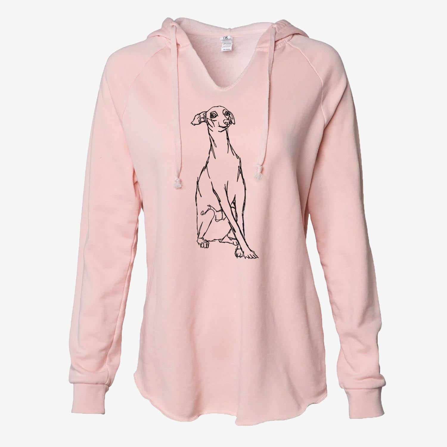 Doodled Queenie the Italian Greyhound - Cali Wave Hooded Sweatshirt