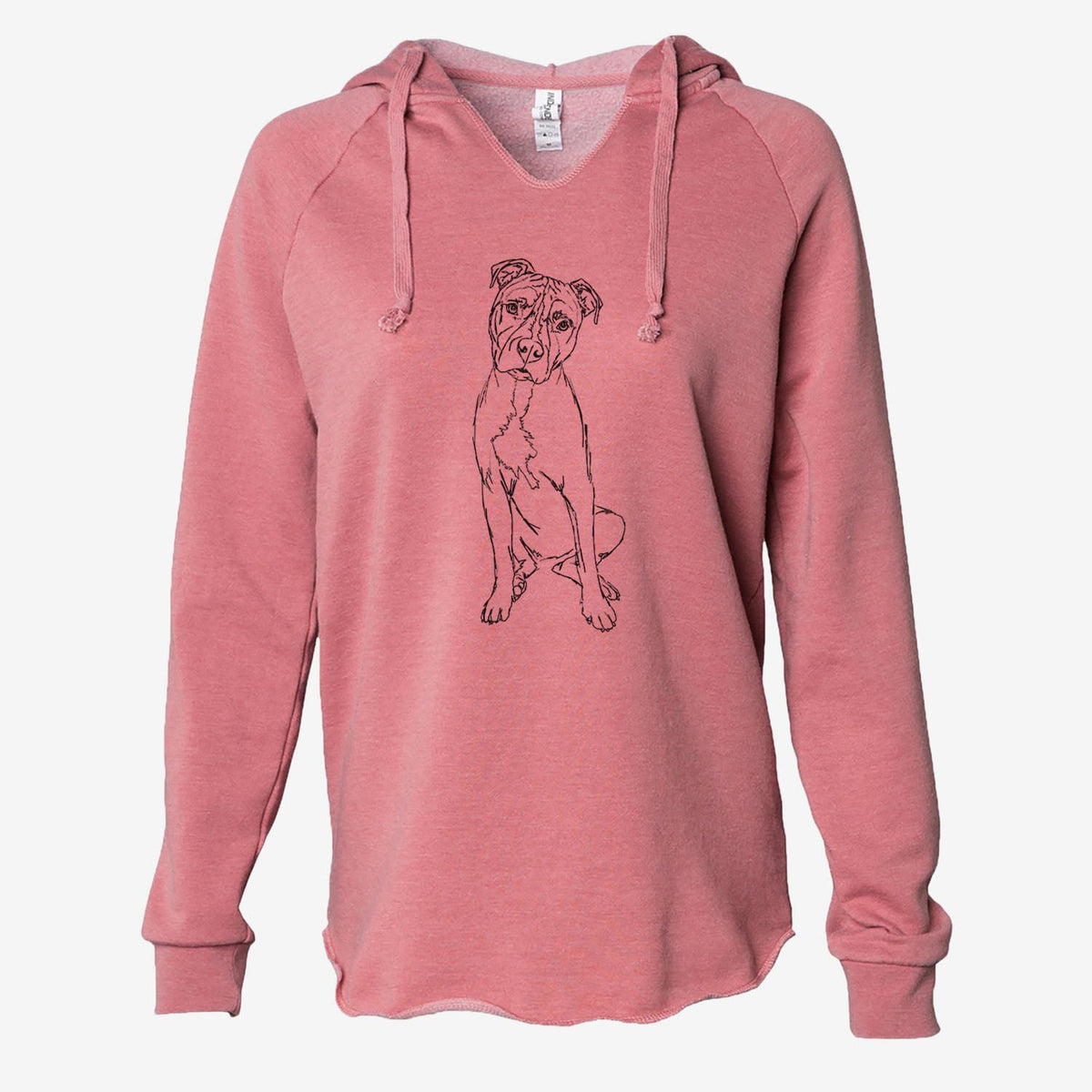 Doodled Reggie the American Staffordshire Terrier - Cali Wave Hooded Sweatshirt