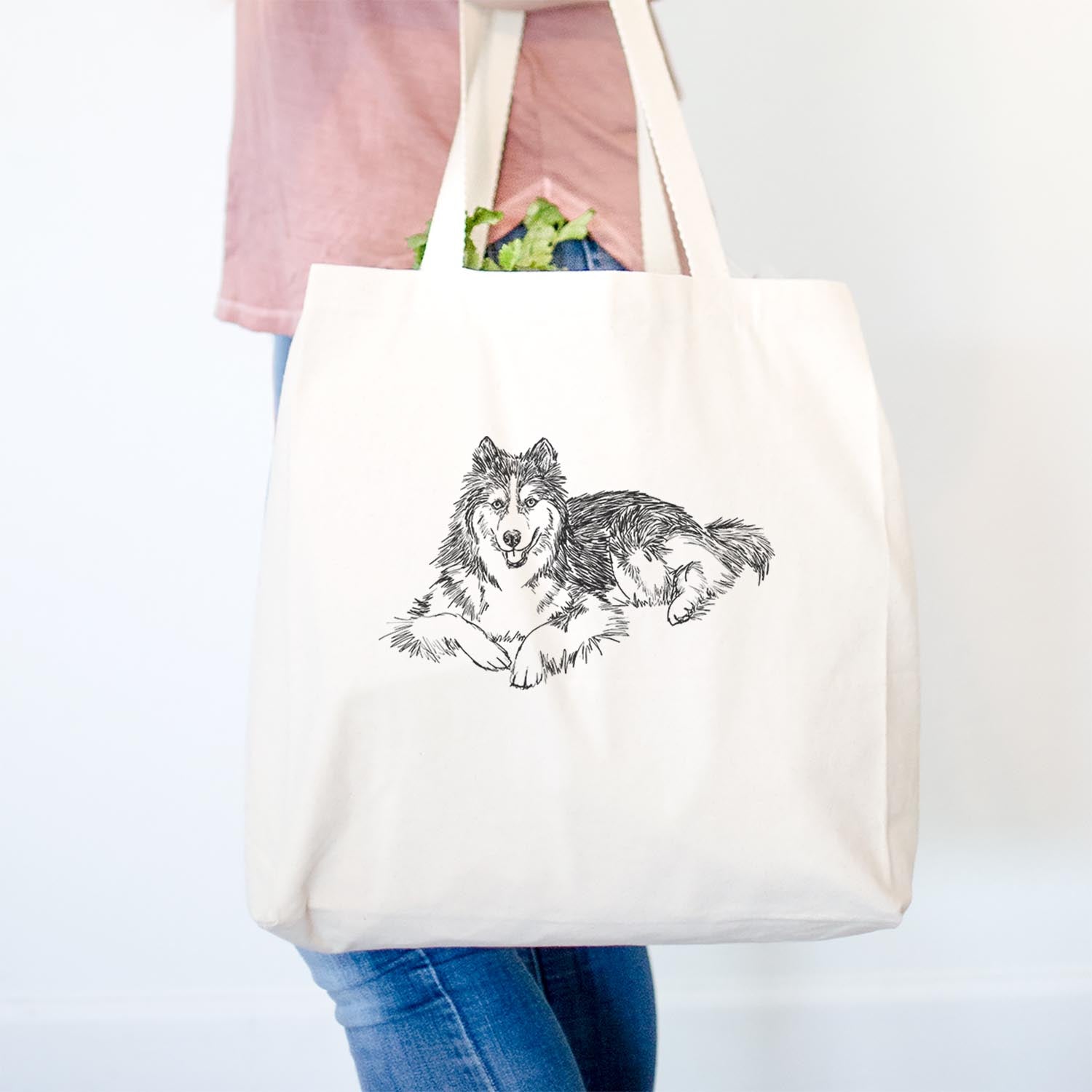 Doodled Ripley the Siberian Husky - Tote Bag