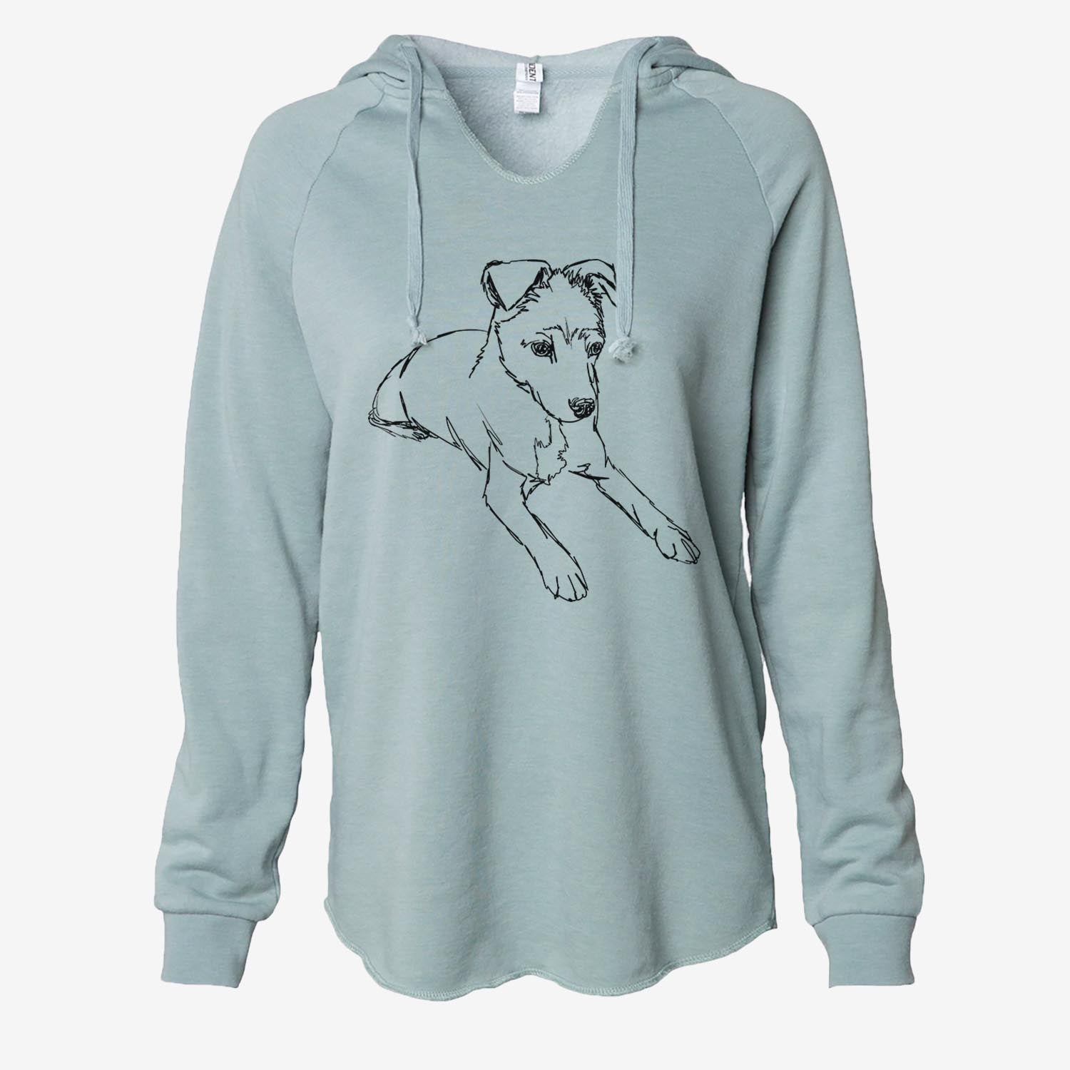 Doodled Rusty the Mixed Breed - Cali Wave Hooded Sweatshirt