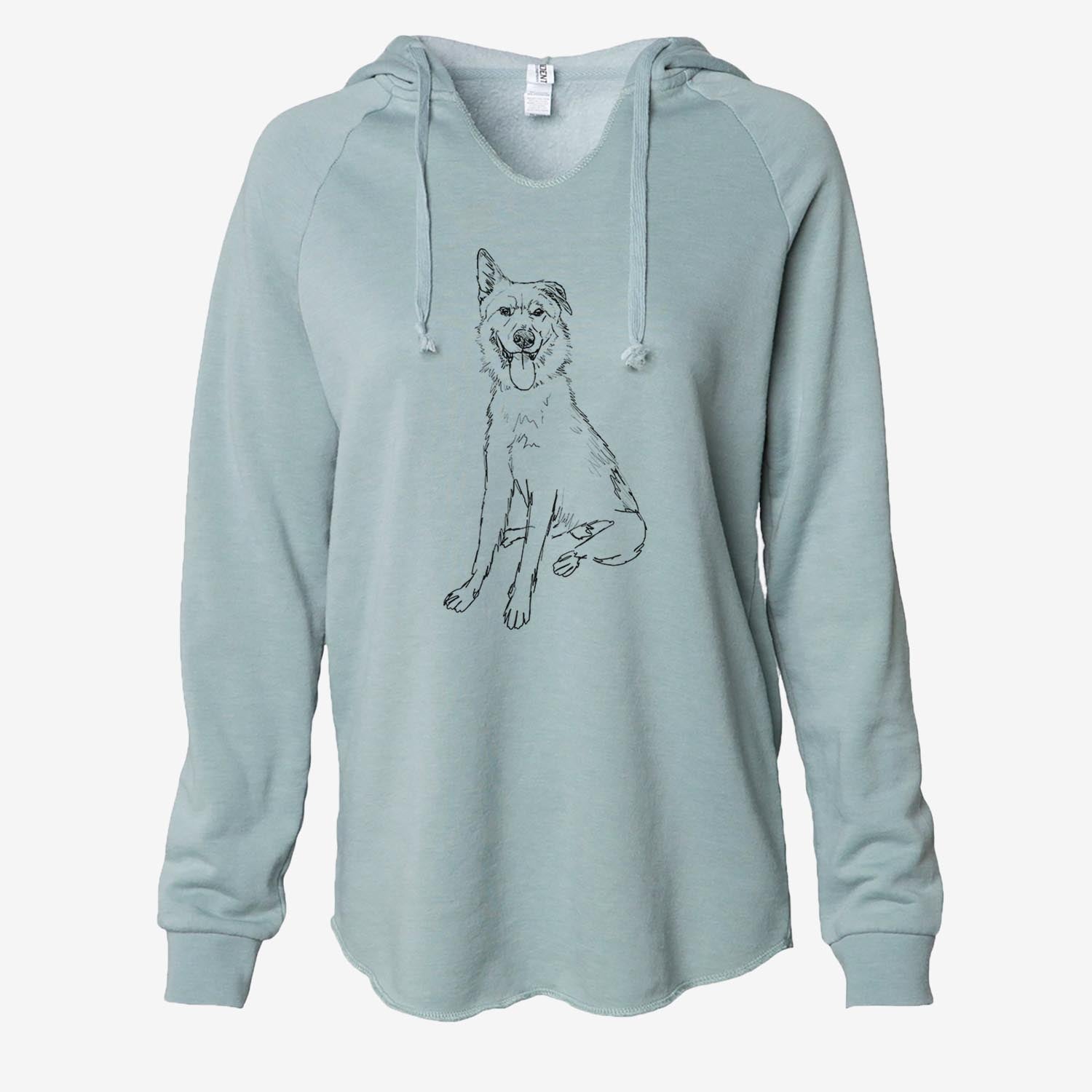 Doodled Shepard the Mixed Breed - Cali Wave Hooded Sweatshirt