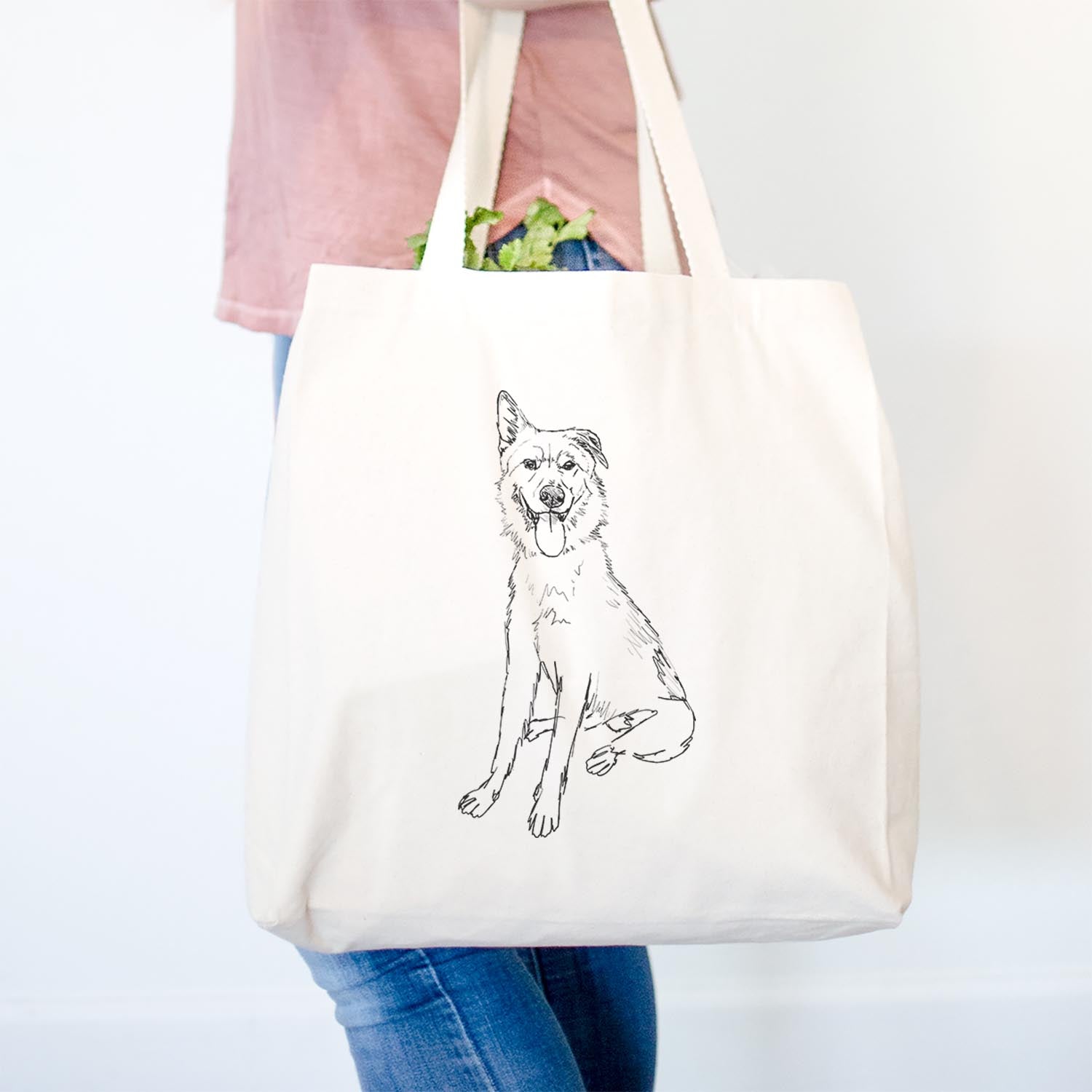 Doodled Shepard the Mixed Breed - Tote Bag