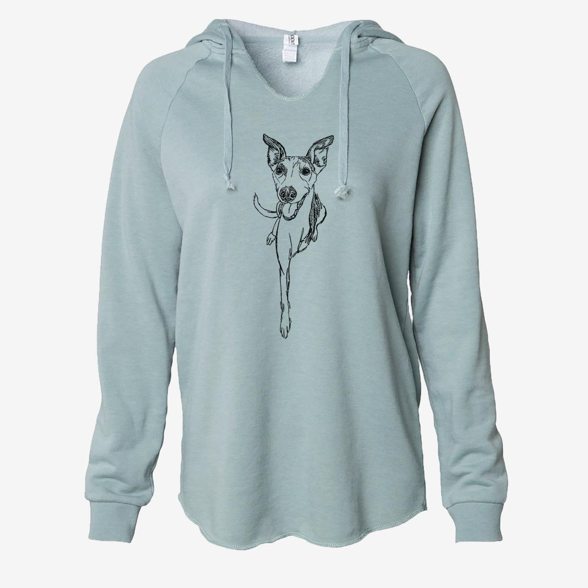 Doodled Sonic the Tripod Whippet - Cali Wave Hooded Sweatshirt
