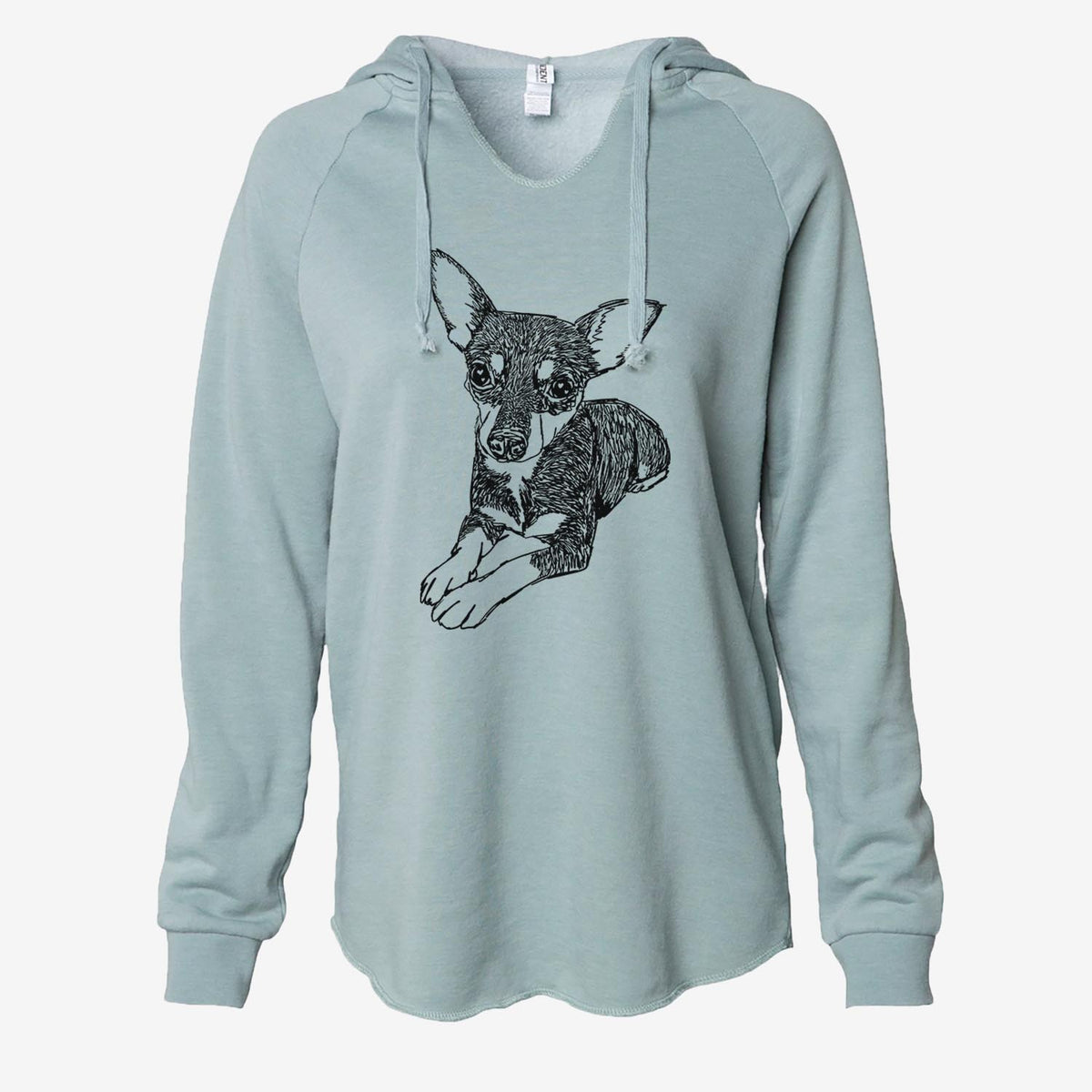 Doodled Sparty the Mixed Breed - Cali Wave Hooded Sweatshirt