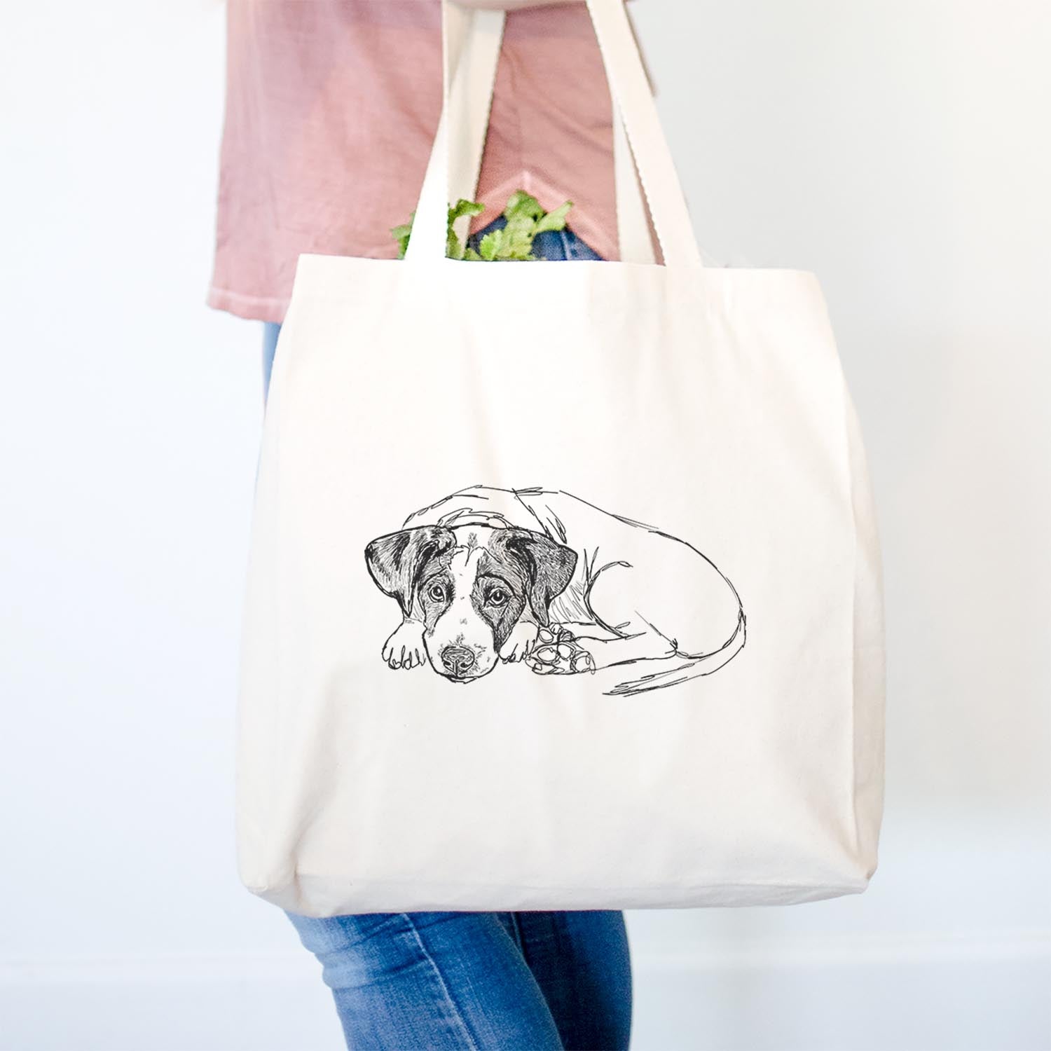 Doodled Stormy the English Pointer Puppy - Tote Bag