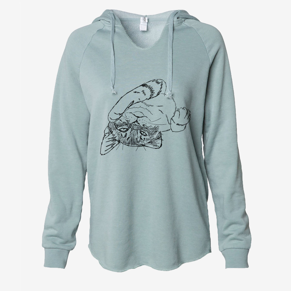 Doodled Tator the Tabby Kitten - Cali Wave Hooded Sweatshirt