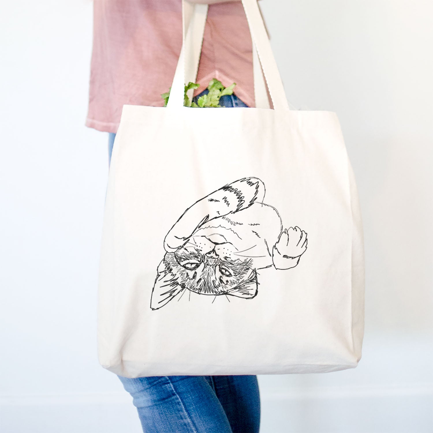 Doodled Tator the Tabby Kitten - Tote Bag