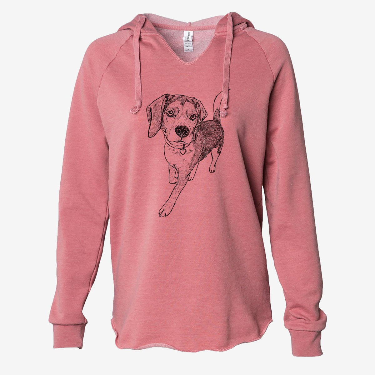 Doodled TuckFinn the Beagle - Cali Wave Hooded Sweatshirt