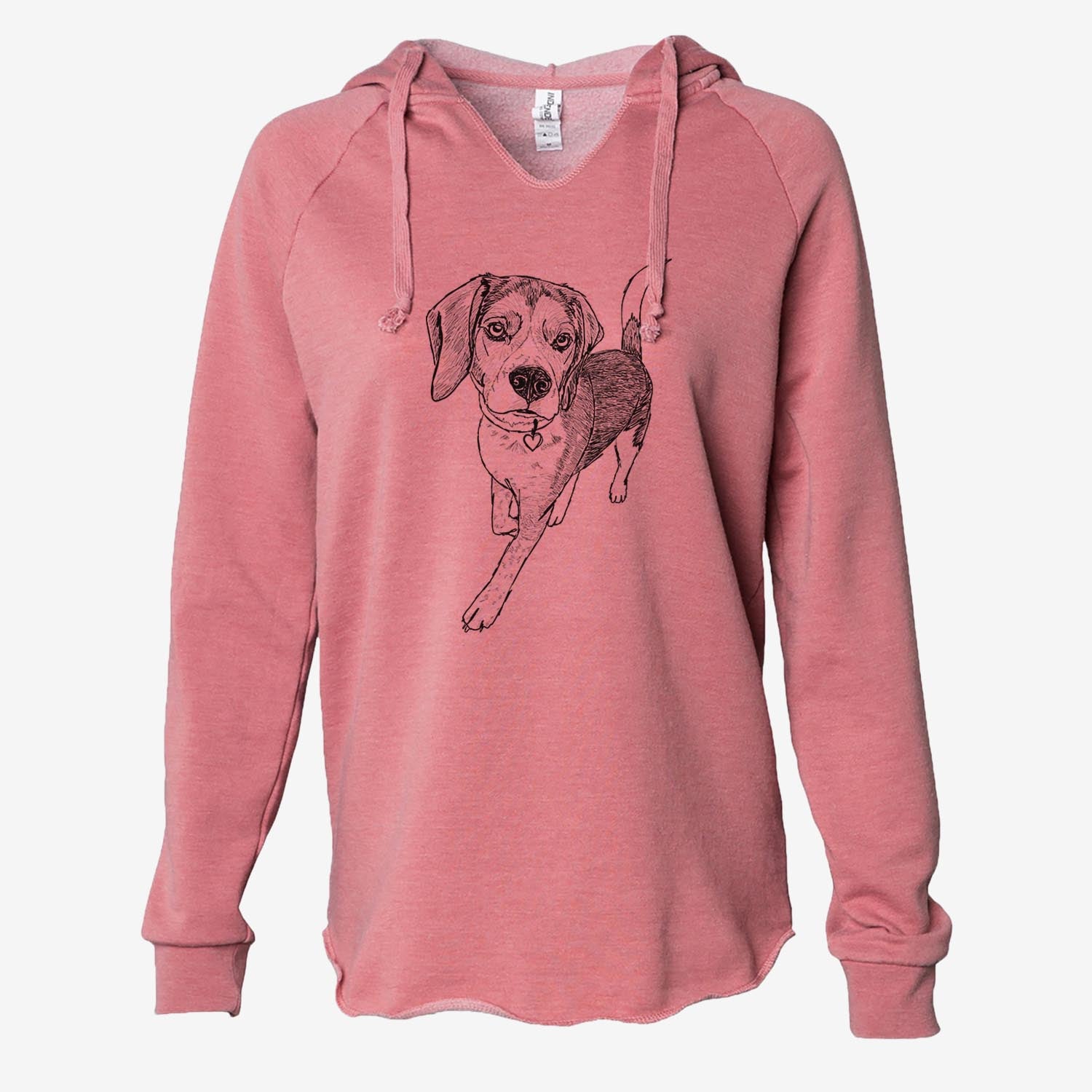 Doodled TuckFinn the Beagle - Cali Wave Hooded Sweatshirt